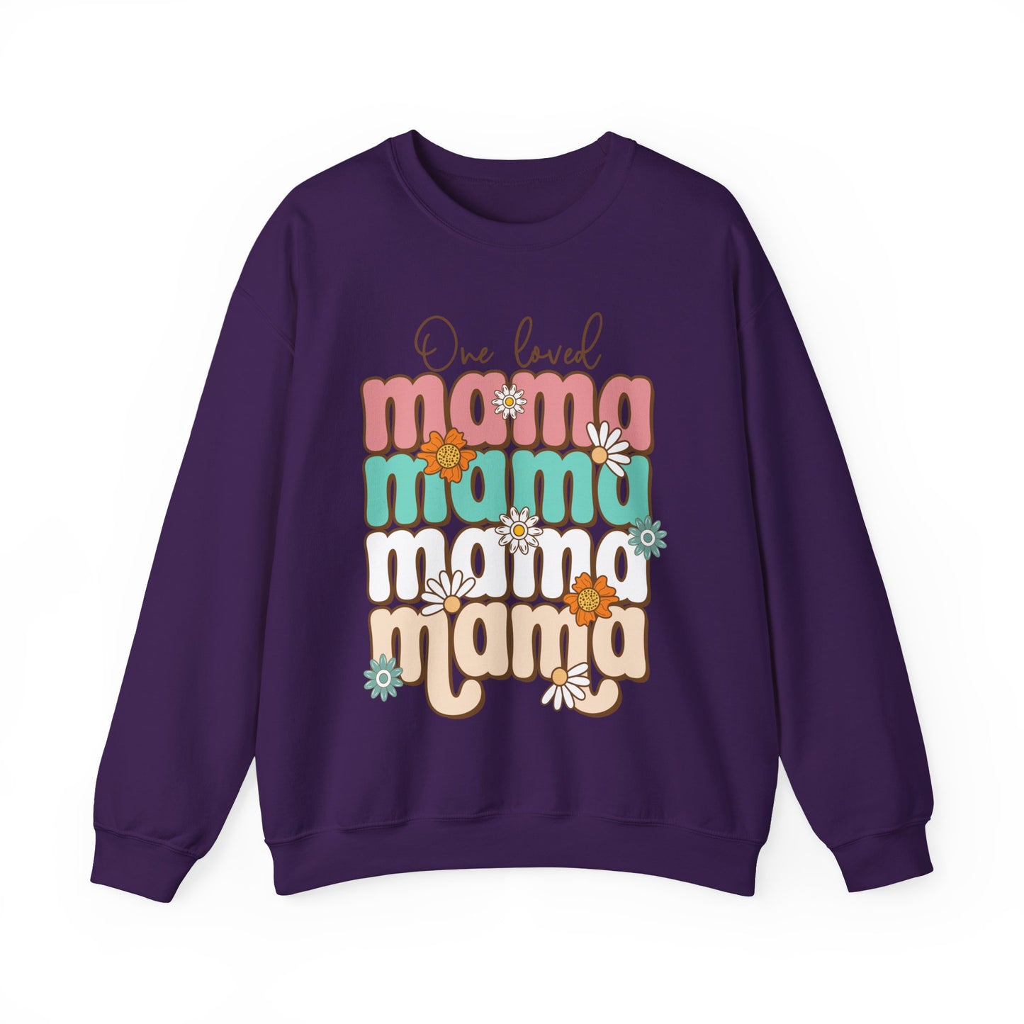 🌼💖 One Loved Mama Sweatshirt – Retro Floral Motherhood Crewneck