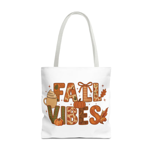 🍁 Fall Vibes Tote Bag – Cozy Comfort for Your Autumn Adventures 🎃☕