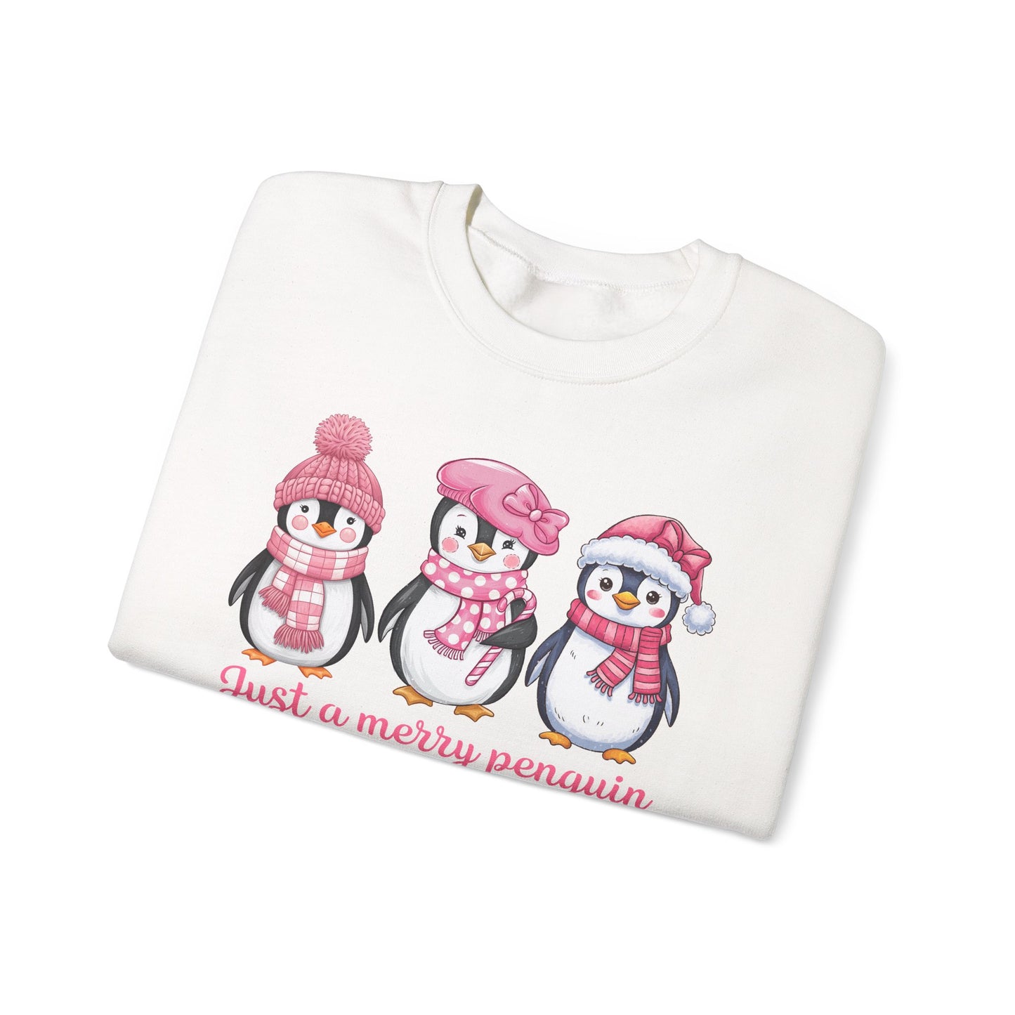 🐧✨ Just a Merry Penguin Sweatshirt – Cute Winter Friends in Pink ❄️💖