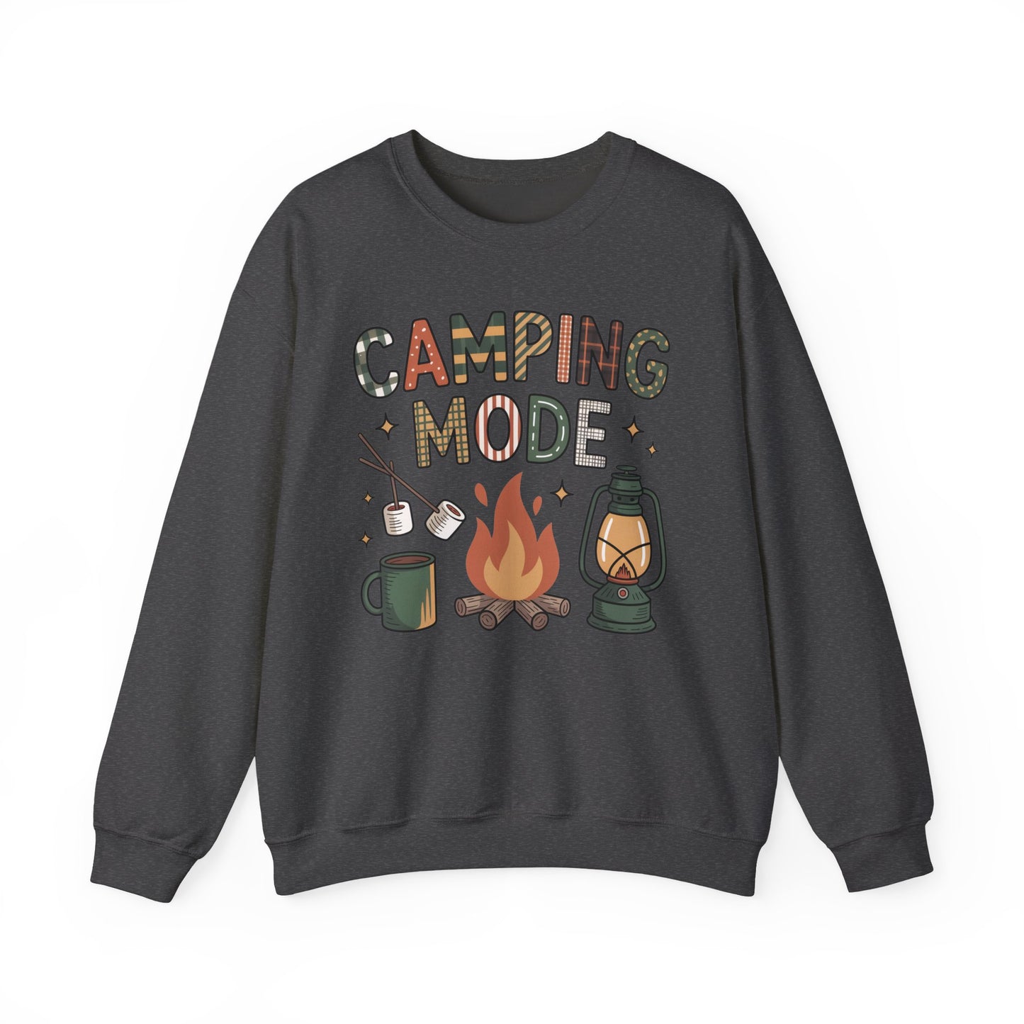 🍂🔥 Camping Mode Sweatshirt – S’mores, Campfires & Cozy Vibes 🏕️☕