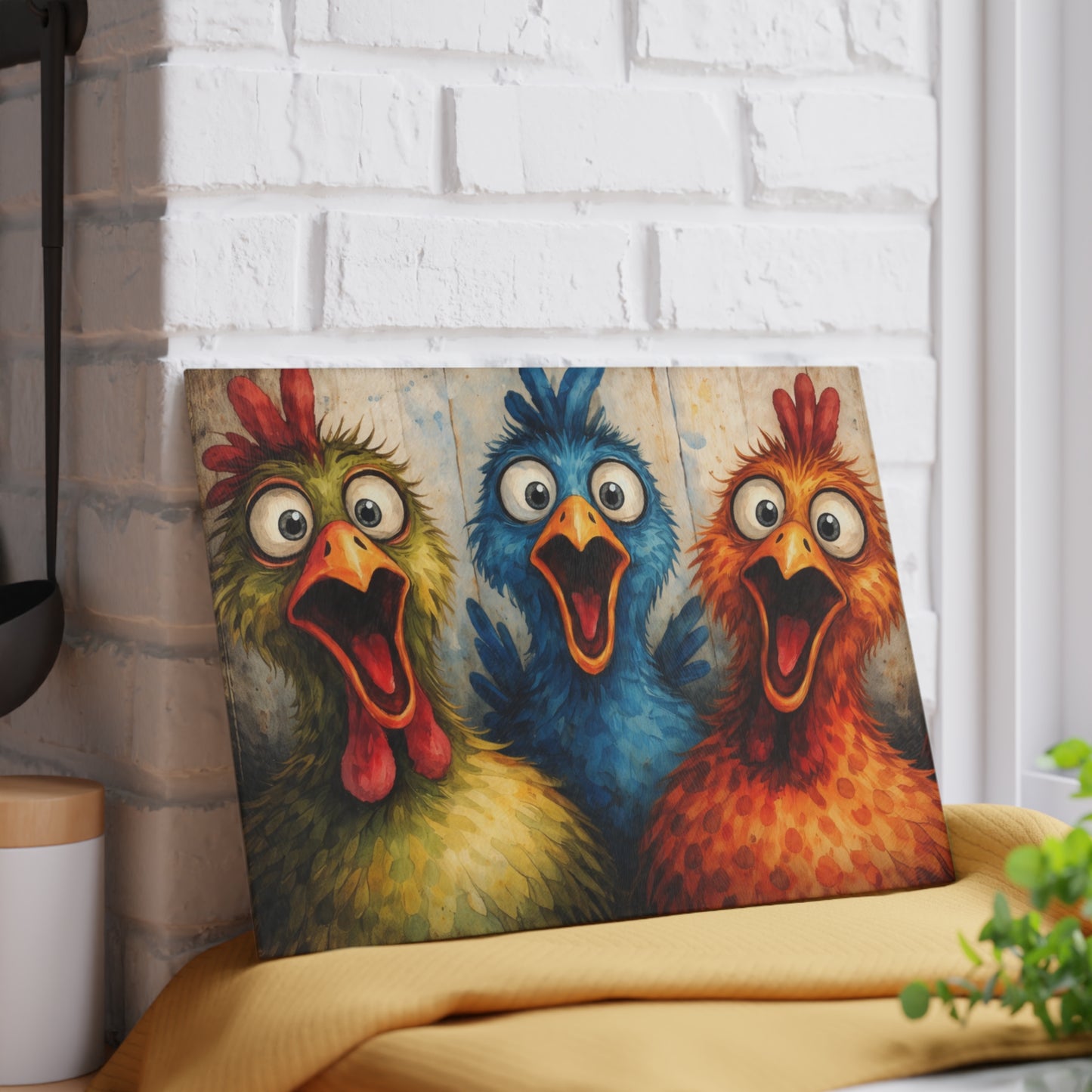 Colorful Chicken Farmhouse Art