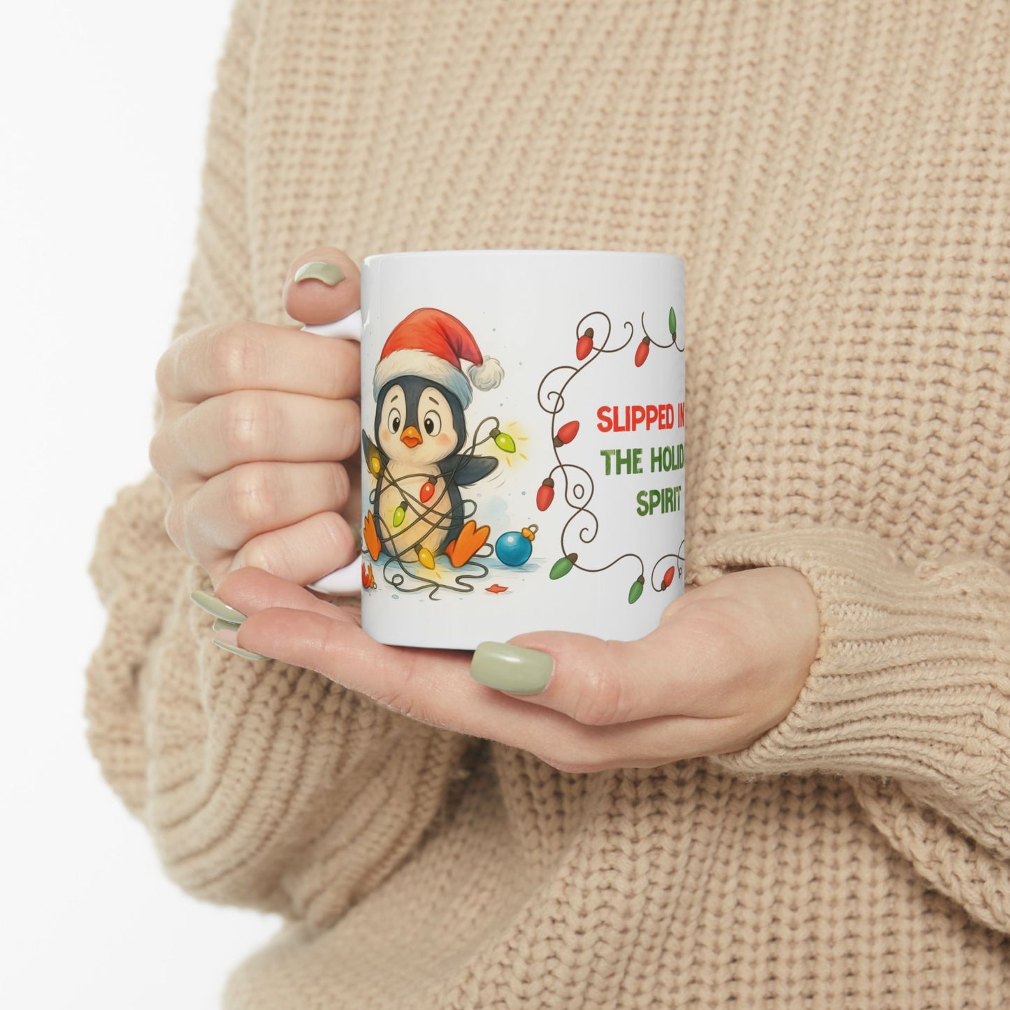 🐧🎄 Slipped Into the Holiday Spirit Penguin Mug – Cute Christmas Coffee Cup ✨☕