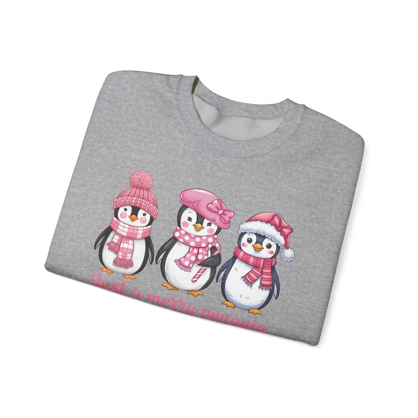 🐧✨ Just a Merry Penguin Sweatshirt – Cute Winter Friends in Pink ❄️💖