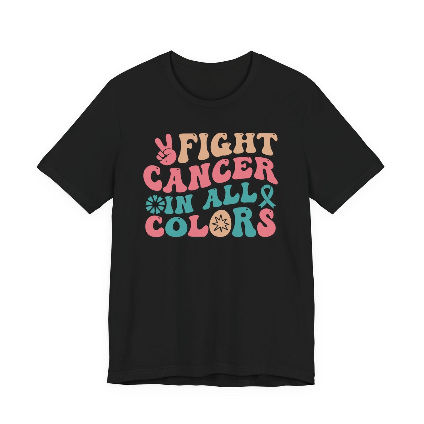 🌈✊ Fight Cancer in All Colors T-Shirt – Bold Retro Awareness Tee for Every Ribbon 🎗️