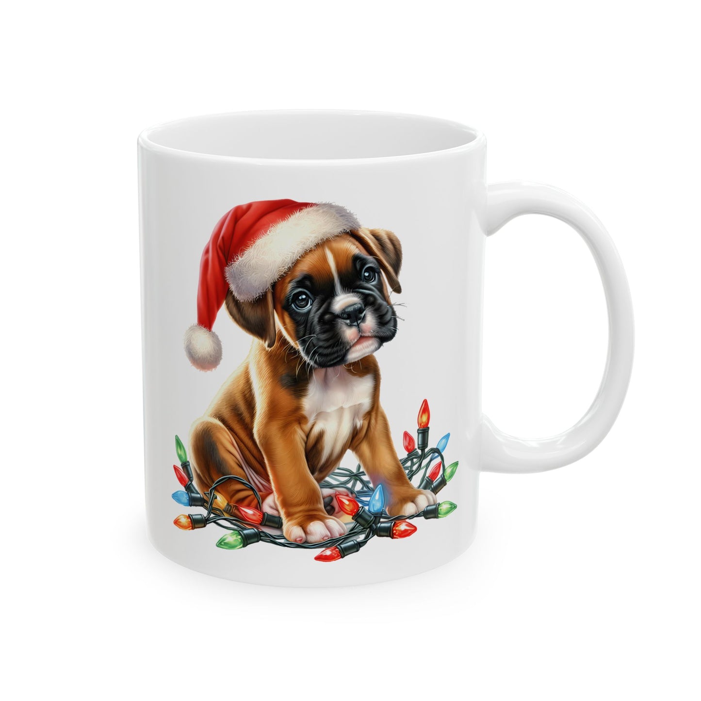 🐾 Boxer Christmas Lights Mug – Festive Cheer for Dog Lovers 🎄