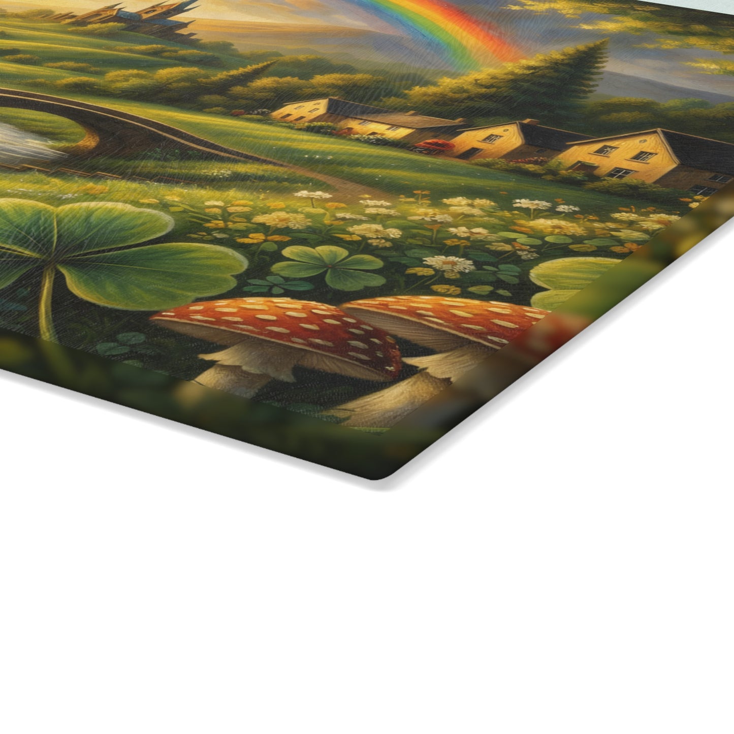 Emerald Valley Rainbow Glass Cutting Board – St. Patrick’s Day Kitchen Décor