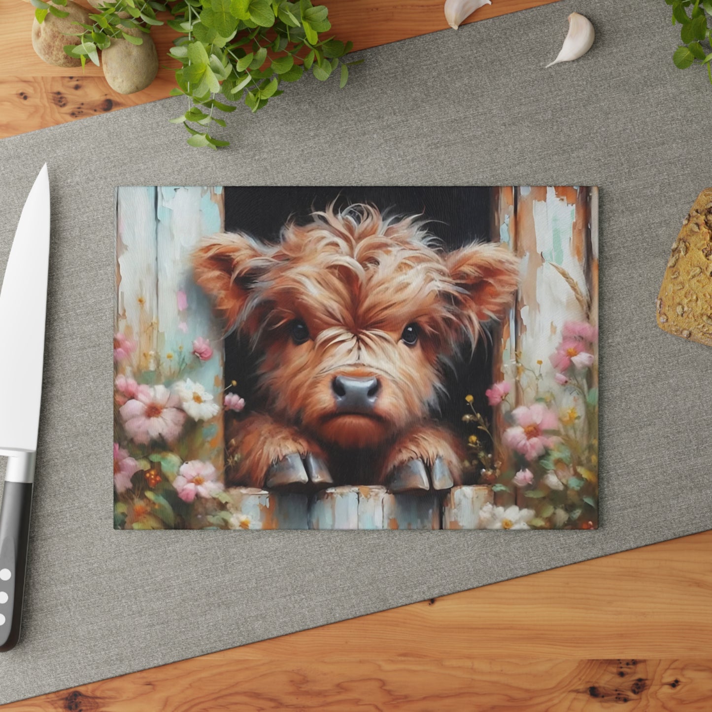 🐮 Country Charm Calf Cutting Board – Rustic Whimsy for Your Kitchen