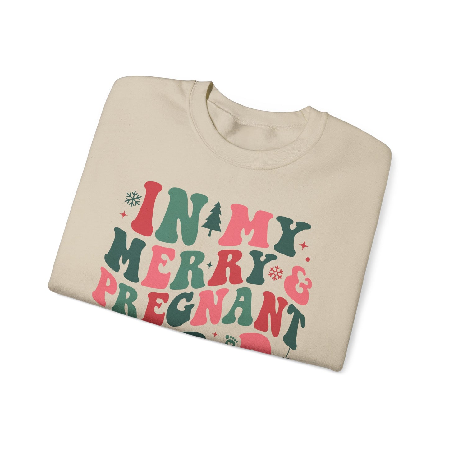 🤰🎄 In My Merry & Pregnant Era Christmas Sweatshirt – Cute Holiday Maternity Crewneck