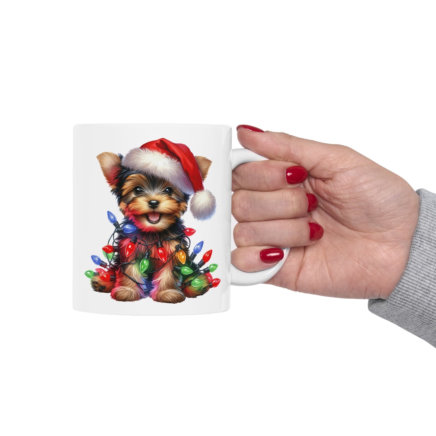 🎄 Yorkshire Terrier Christmas Mug – Holiday Cheer Wrapped in Puppy Cuteness 🎅