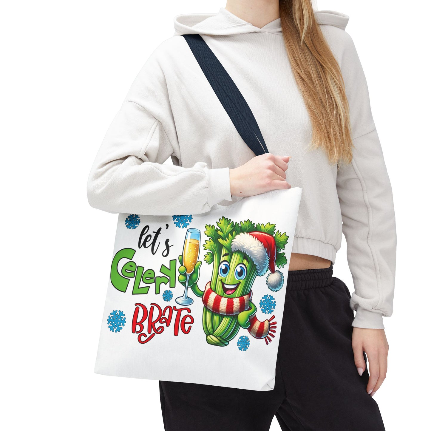 🥂 Let’s Celery-brate Christmas Tote Bag – Fun, Festive & Eco-Friendly 🎄