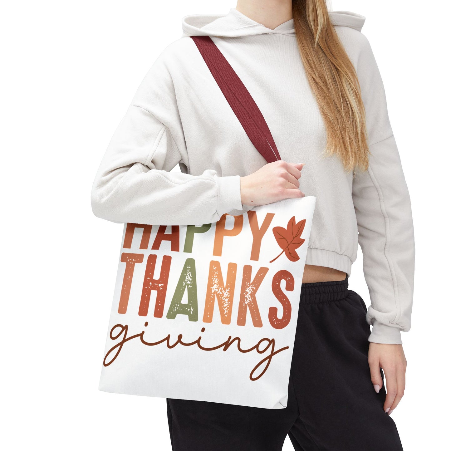 🍁 Rustic Happy Thanksgiving Tote Bag – Simple Charm for the Season 🍂🧡