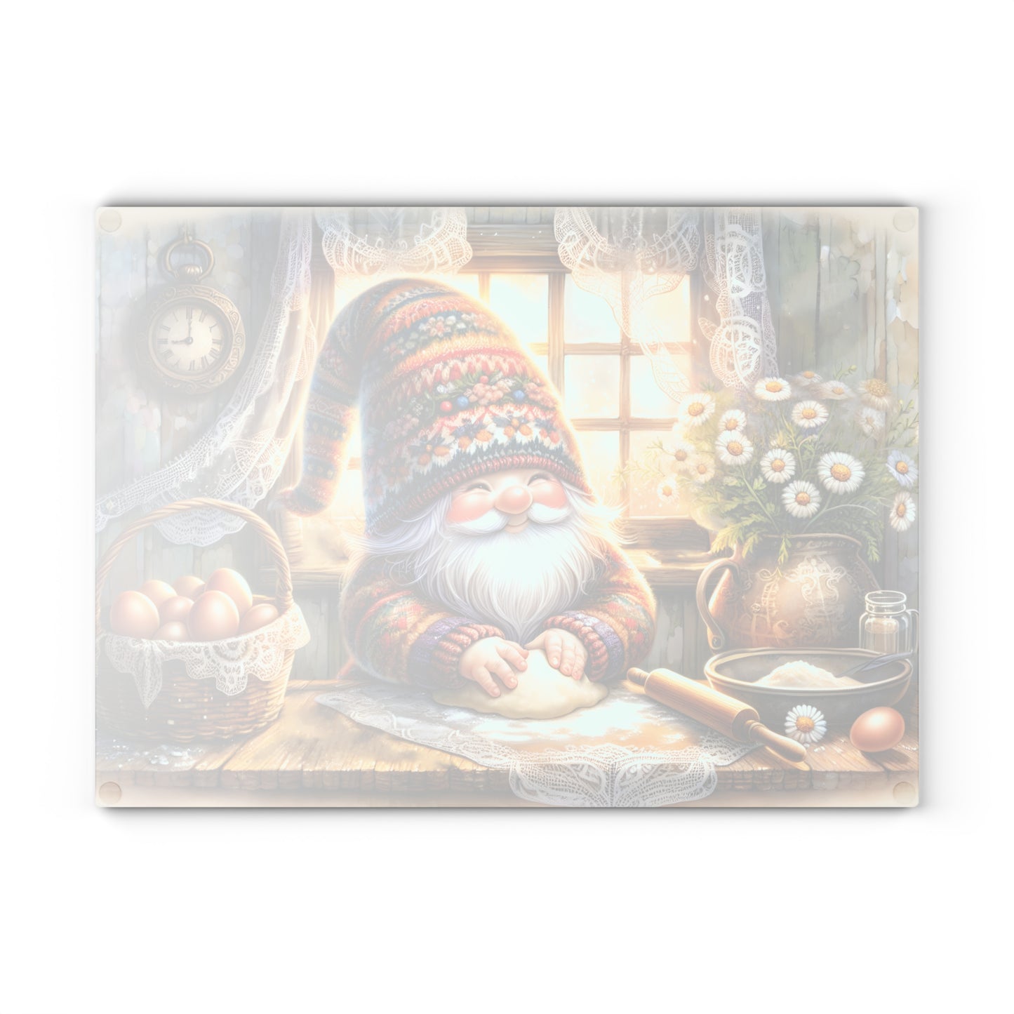 🍞🥚 Cozy Baking Gnome Cutting Board – Warm Country Charm for Your Kitchen