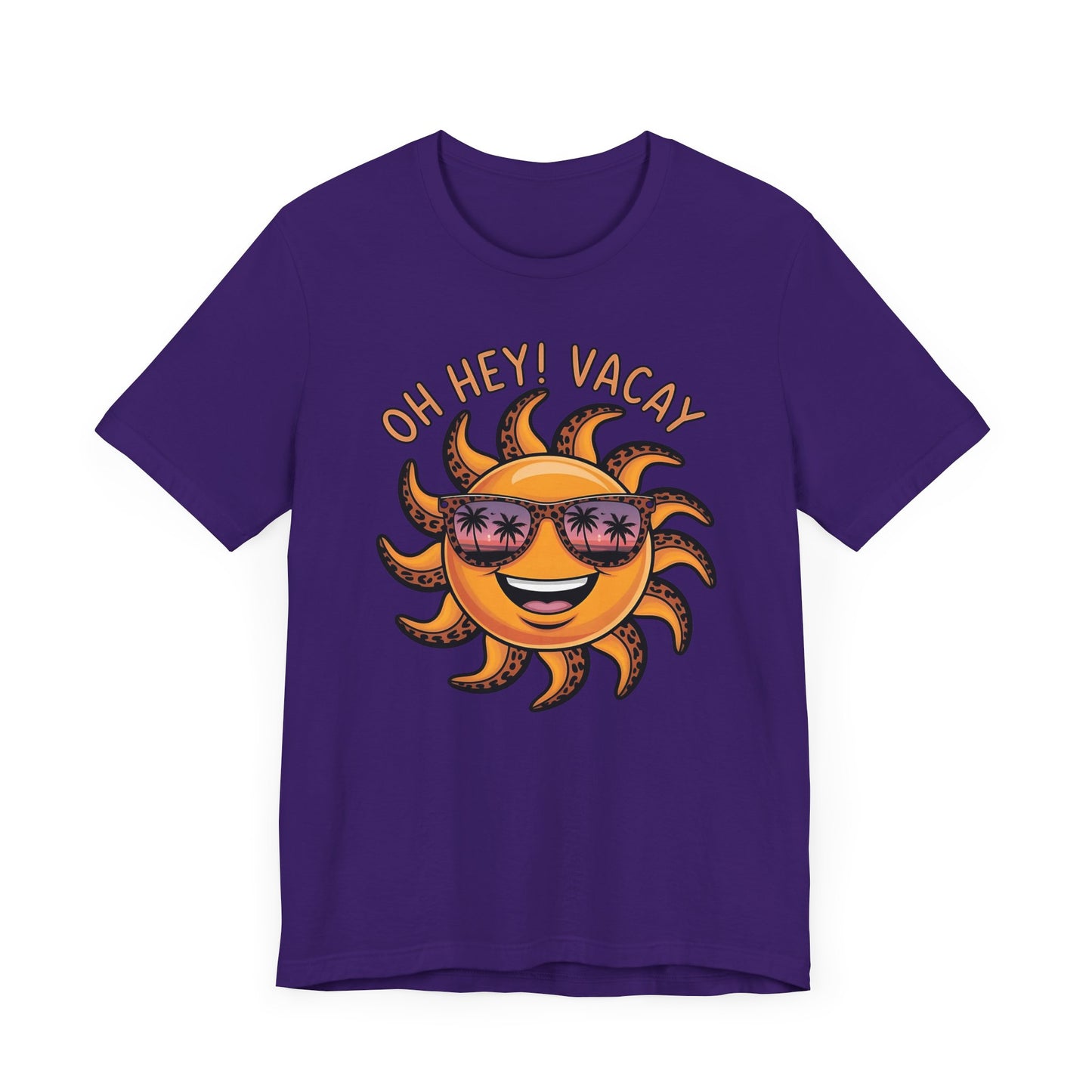 ☀️ ¡Hola! Camiseta de vacaciones – Sol sonriente con gafas de sol | Camiseta gráfica de verano para mujer