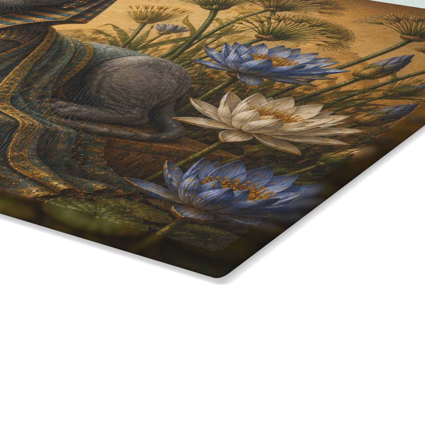 Ancient Egyptian Female Sphynx Cat Glass Cutting Board – Elegant Egyptian Cat Kitchen Decor