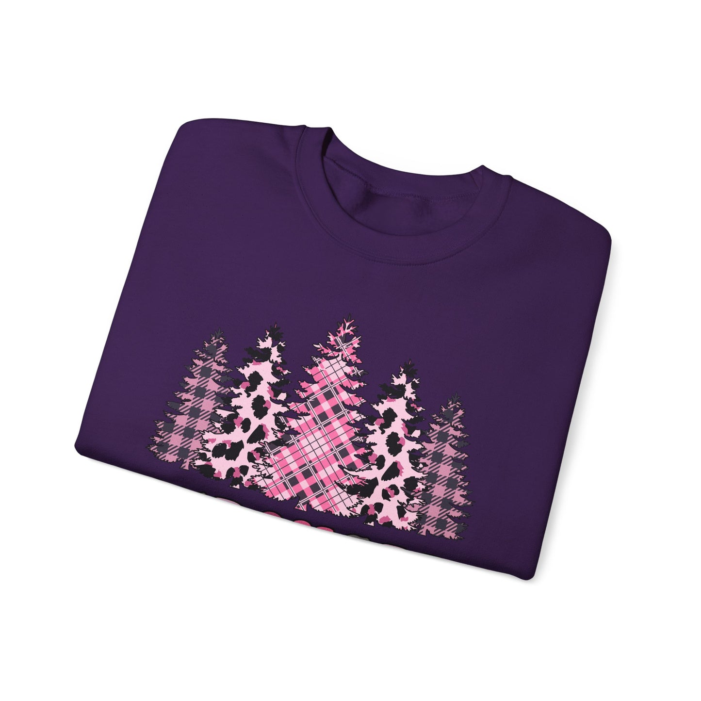 🌲💗 Stronger Than Cancer Pink Trees Sweatshirt – Breast Cancer Awareness Crewneck