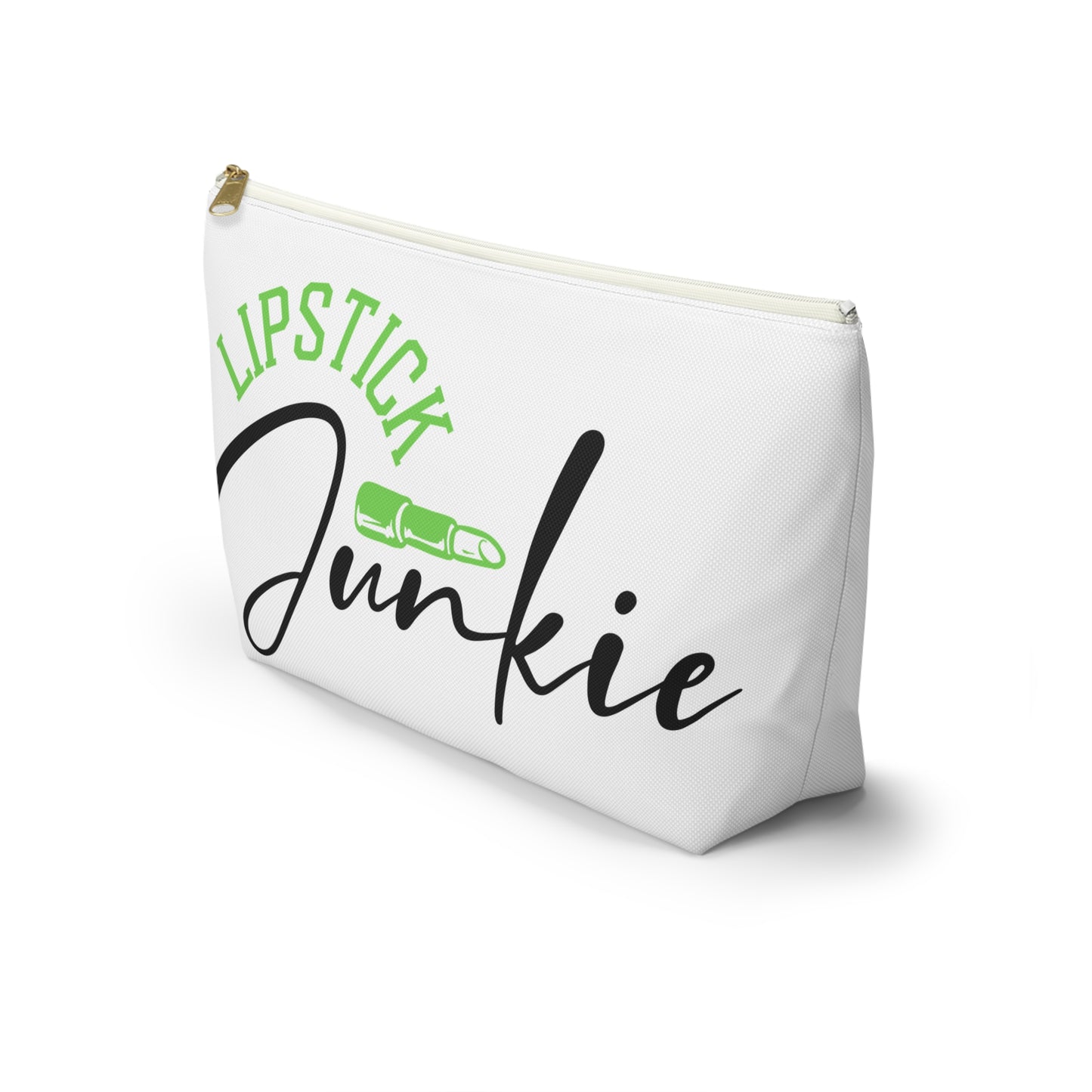 Accessory Pouch – "Lipstick Junkie" Green Makeup Bag