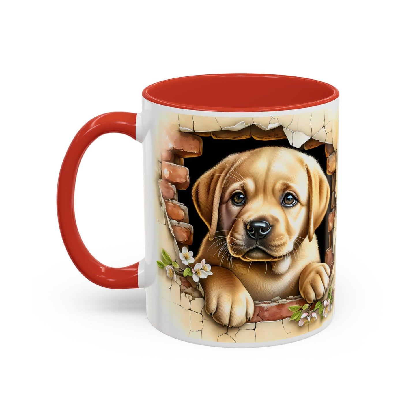 🐶☕ Labrador Puppy Peek Accent Mug – Sweet Yellow Lab Lover Gift ✨💛