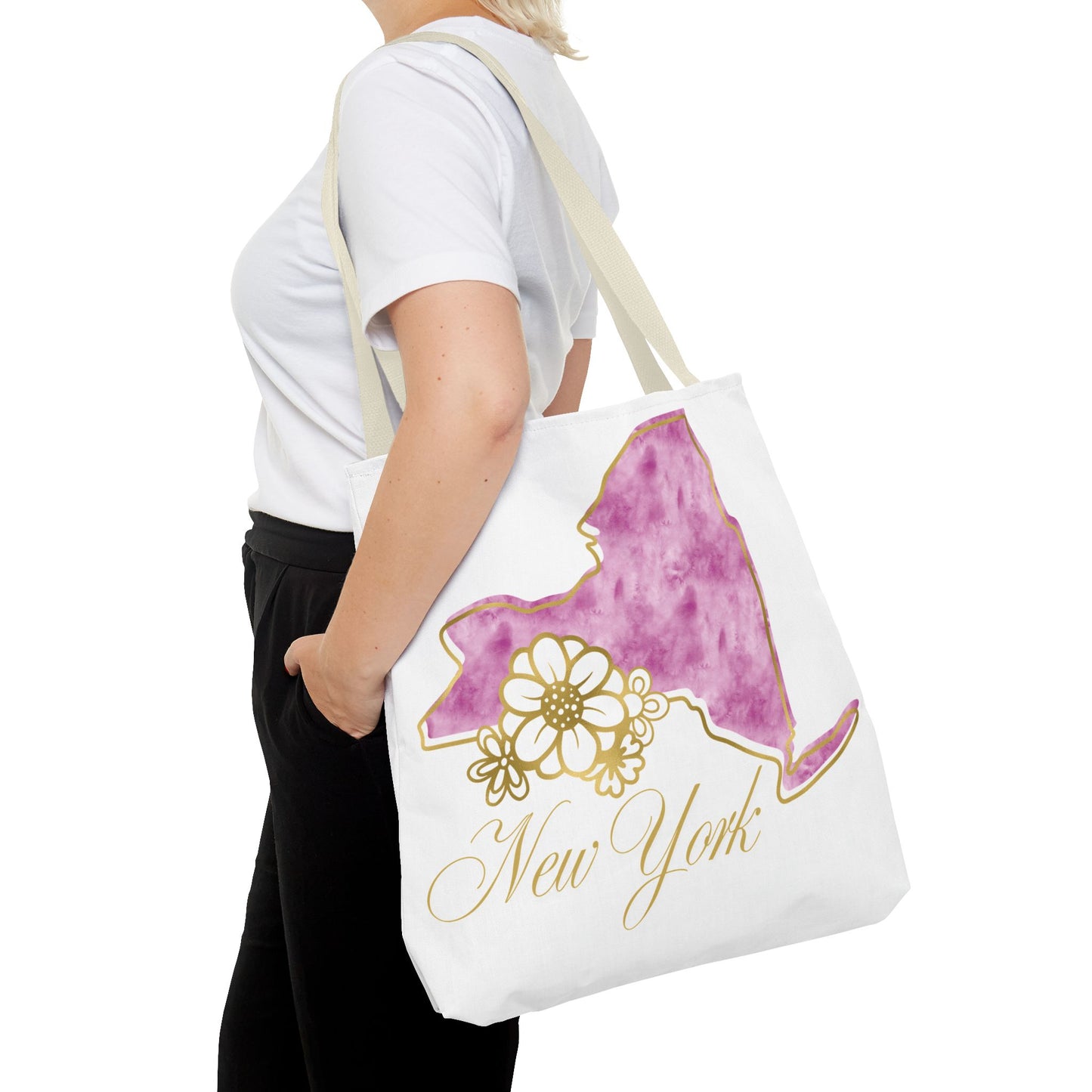 🗽 New York State Floral Tote Bag – Chic, Practical & City Charm 🌸