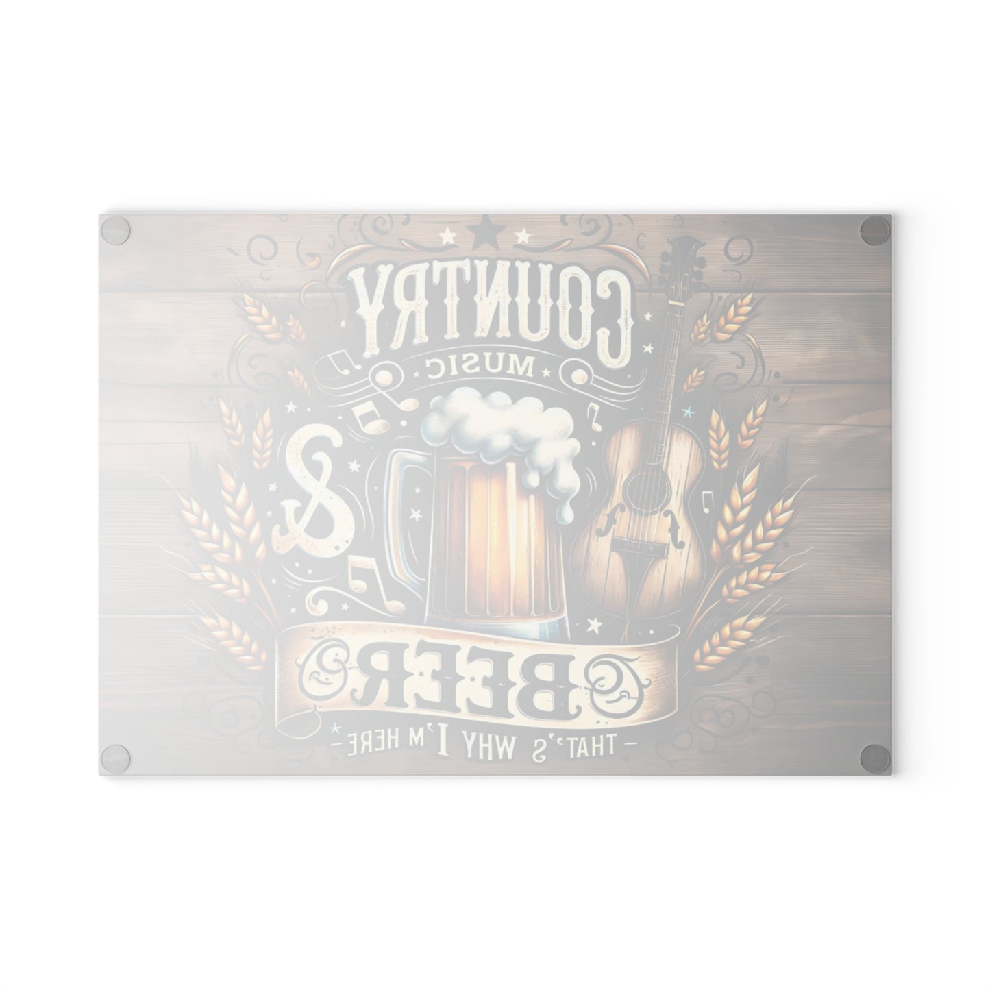 🍺🎸 Country Music & Beer Cutting Board – Rustic Pub Vibes for Kitchen & Bar 🌾🎶