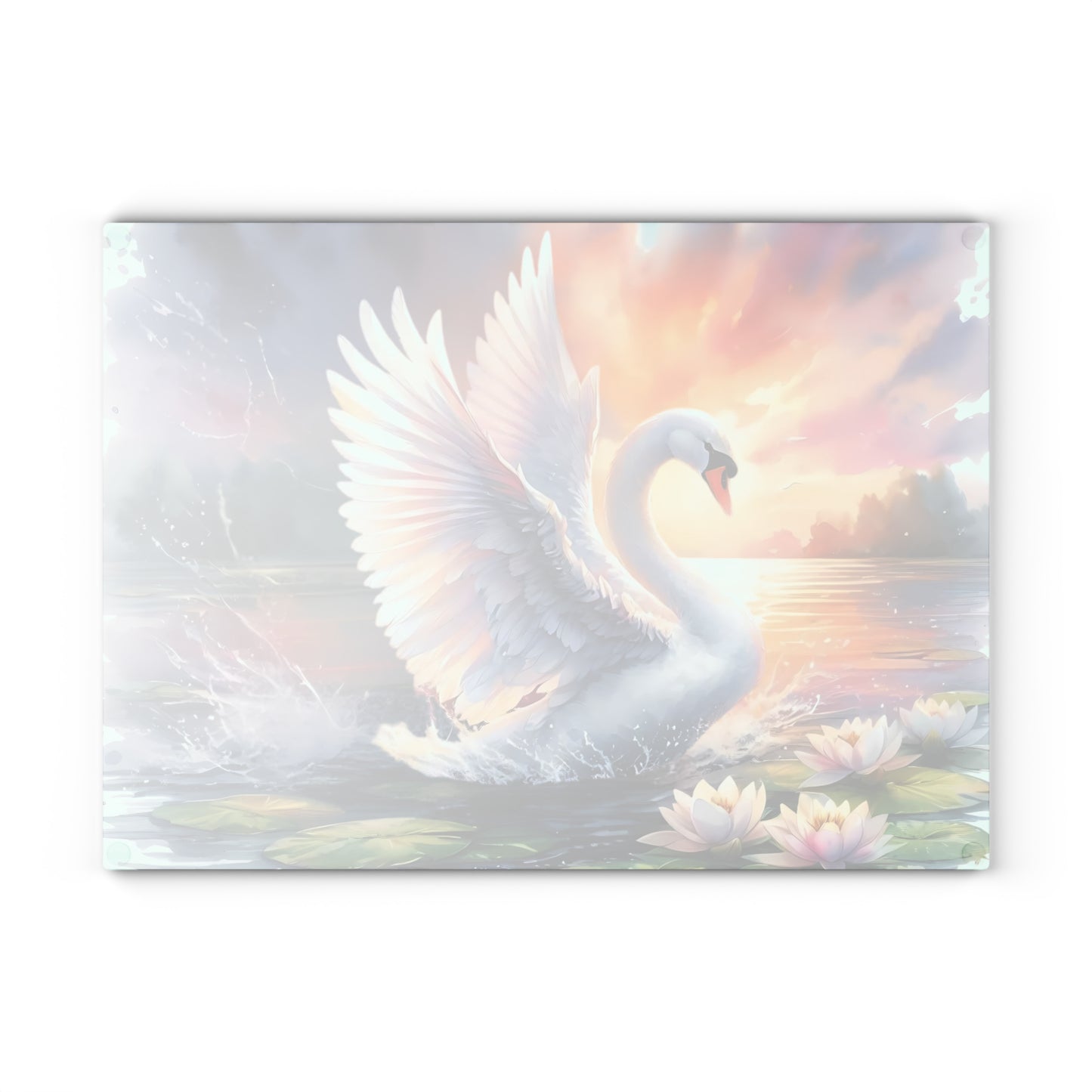 Swan cutting Board, Tempered Glass Cutting Board, Charcuterie Board, Chopping Board, Housewarming Gift Custom cutting board