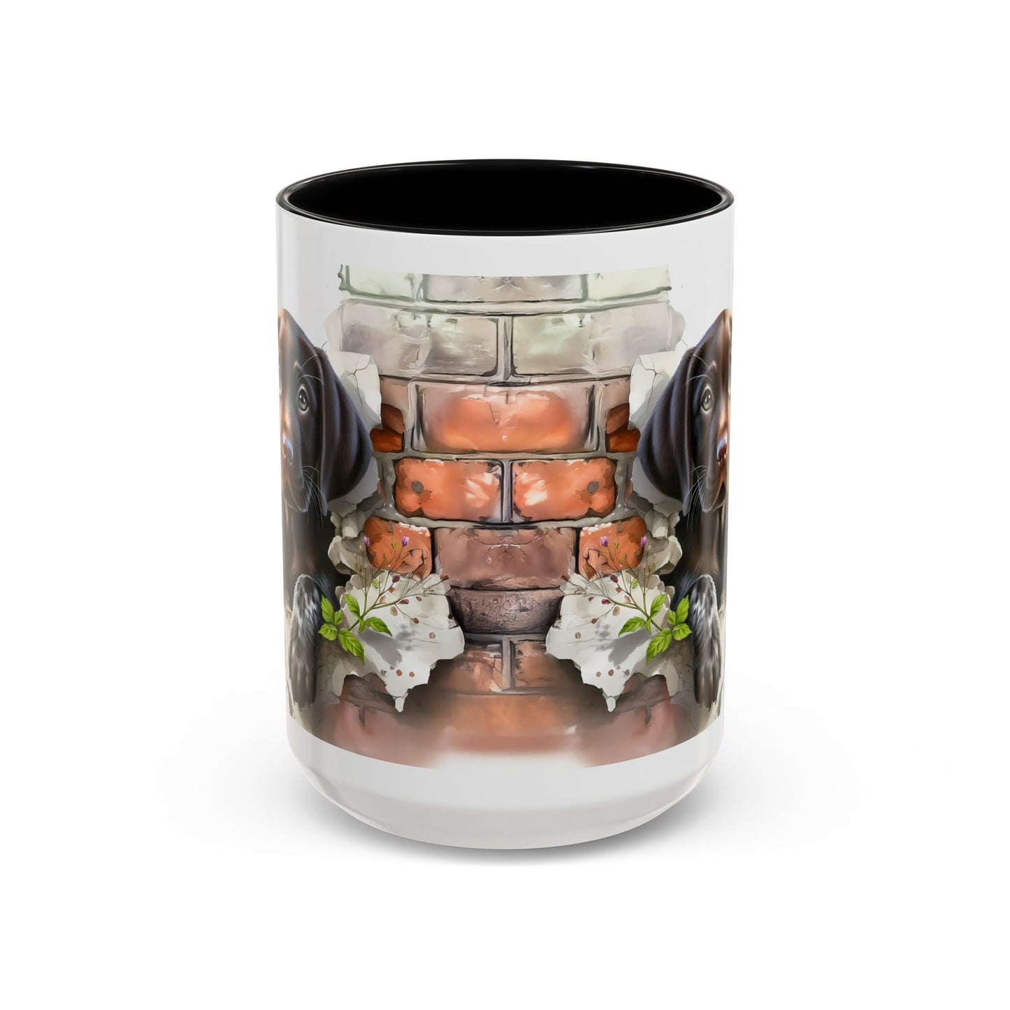 🐶🍫 Chocolate Lab Puppy Accent Mug – Sweet Brown Pup Coffee Cup ☕💛