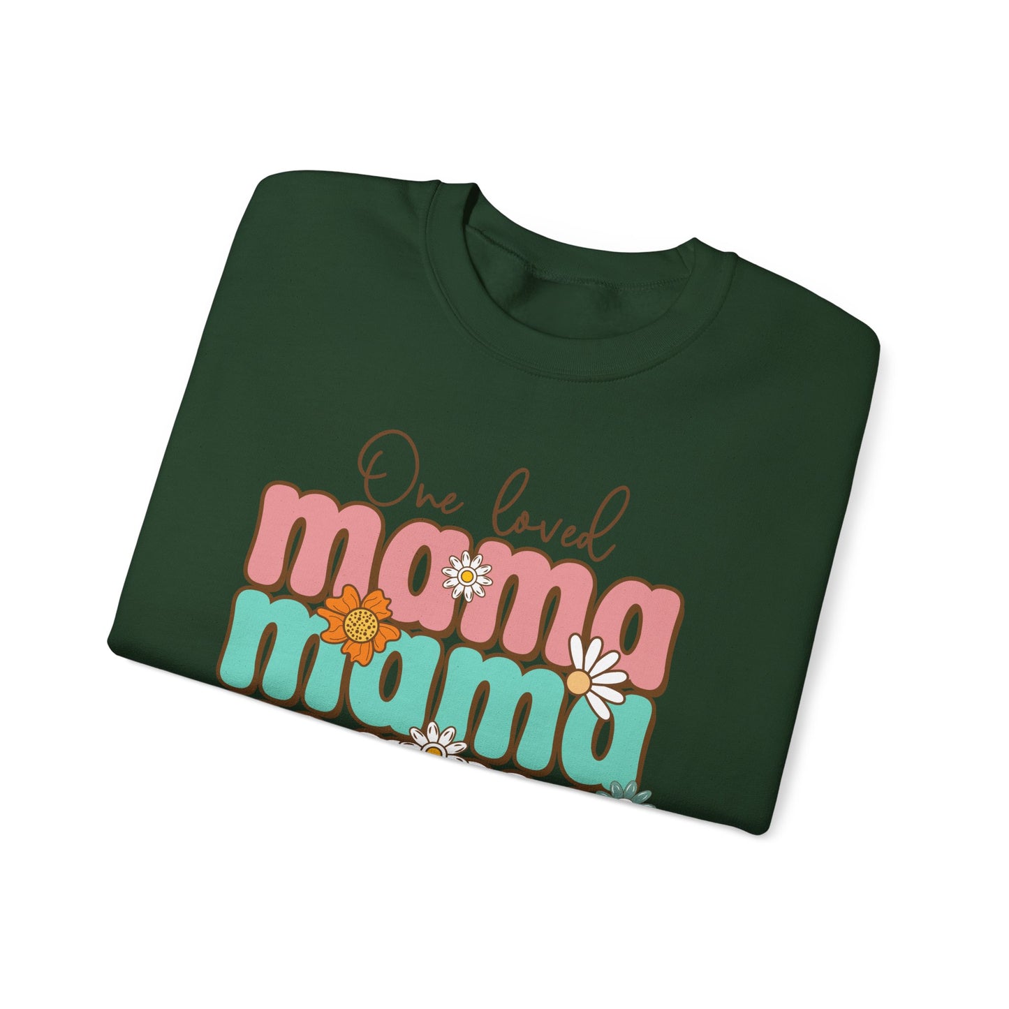🌼💖 One Loved Mama Sweatshirt – Retro Floral Motherhood Crewneck