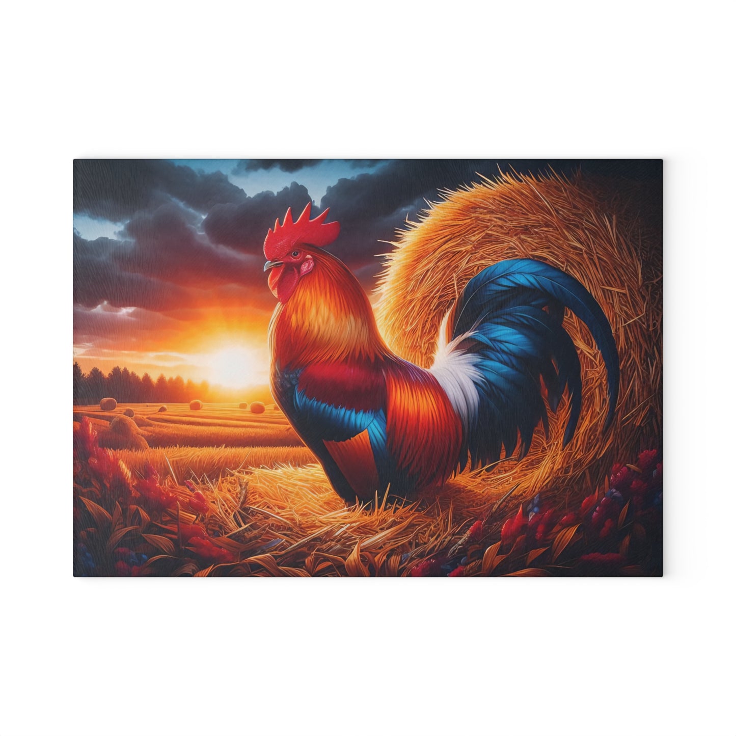 🐓🌅 Sunrise Rooster Cutting Board – Bold Farmhouse Charm for Your Kitchen 🌅🐓