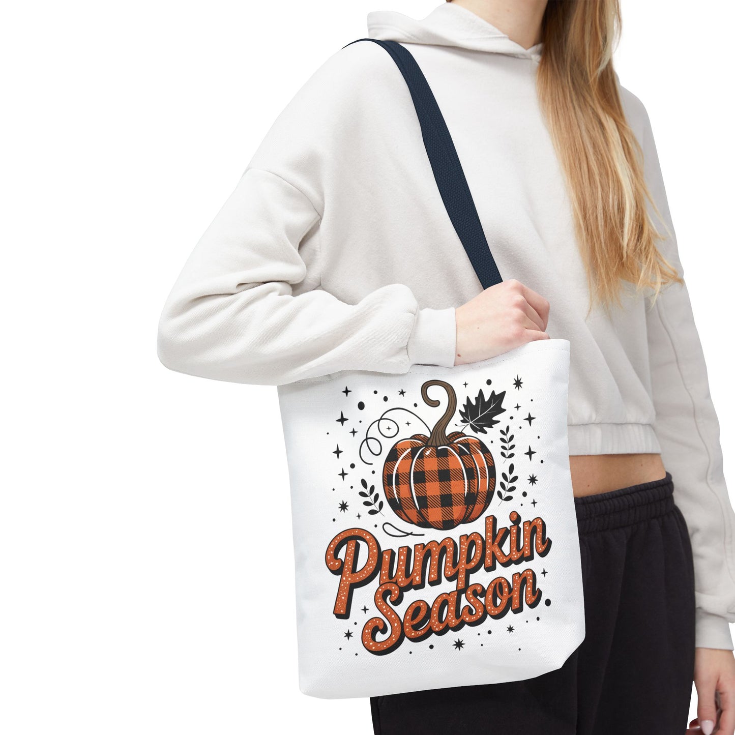 🎃 Pumpkin Season Tote Bag – Fall Buffalo Plaid Style for Autumn Lovers 🍂