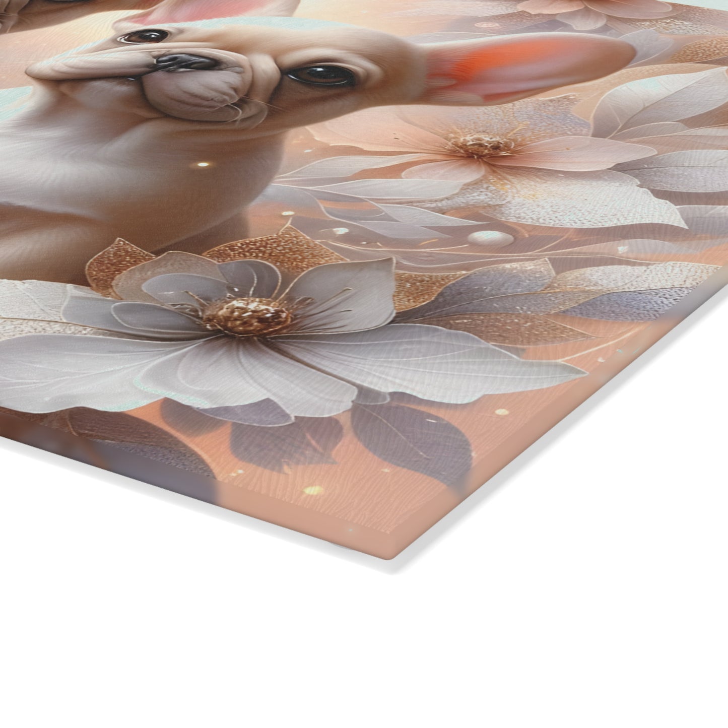 🐾 Elegant French Bulldog Floral Cutting Board – Chic Style for Dog Lovers 🌸