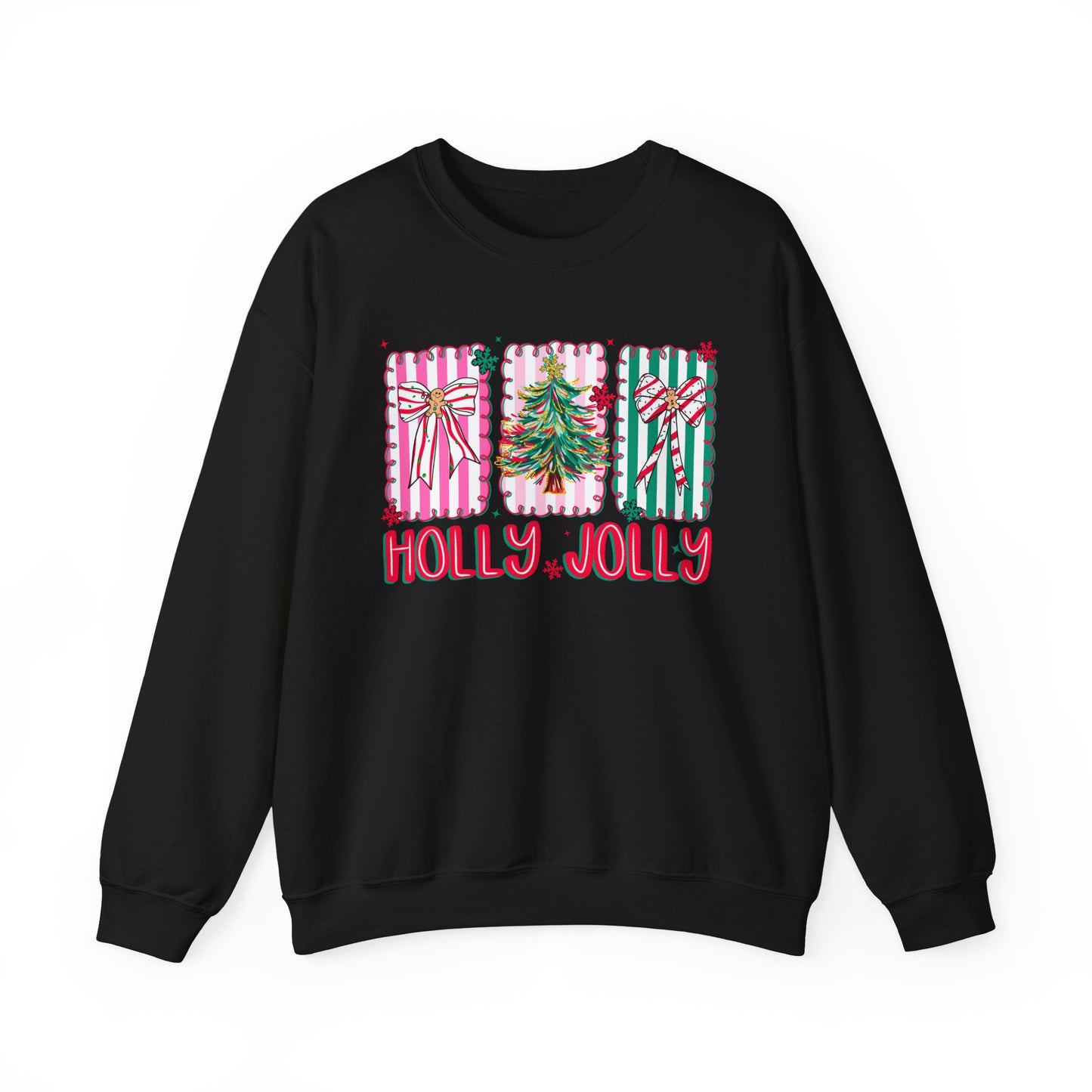🎀✨ Holly Jolly Retro Sweatshirt – Festive Bows & Christmas Cheer