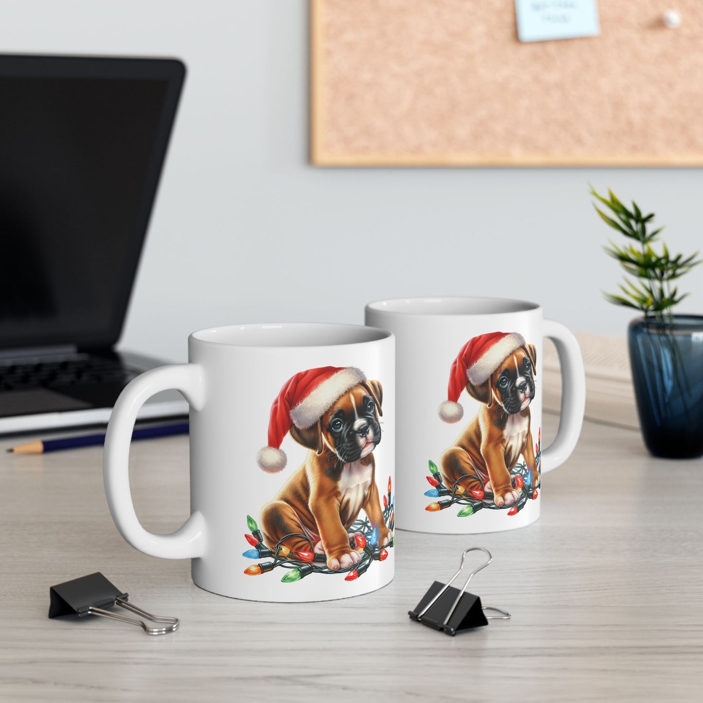 🐾 Boxer Christmas Lights Mug – Festive Cheer for Dog Lovers 🎄