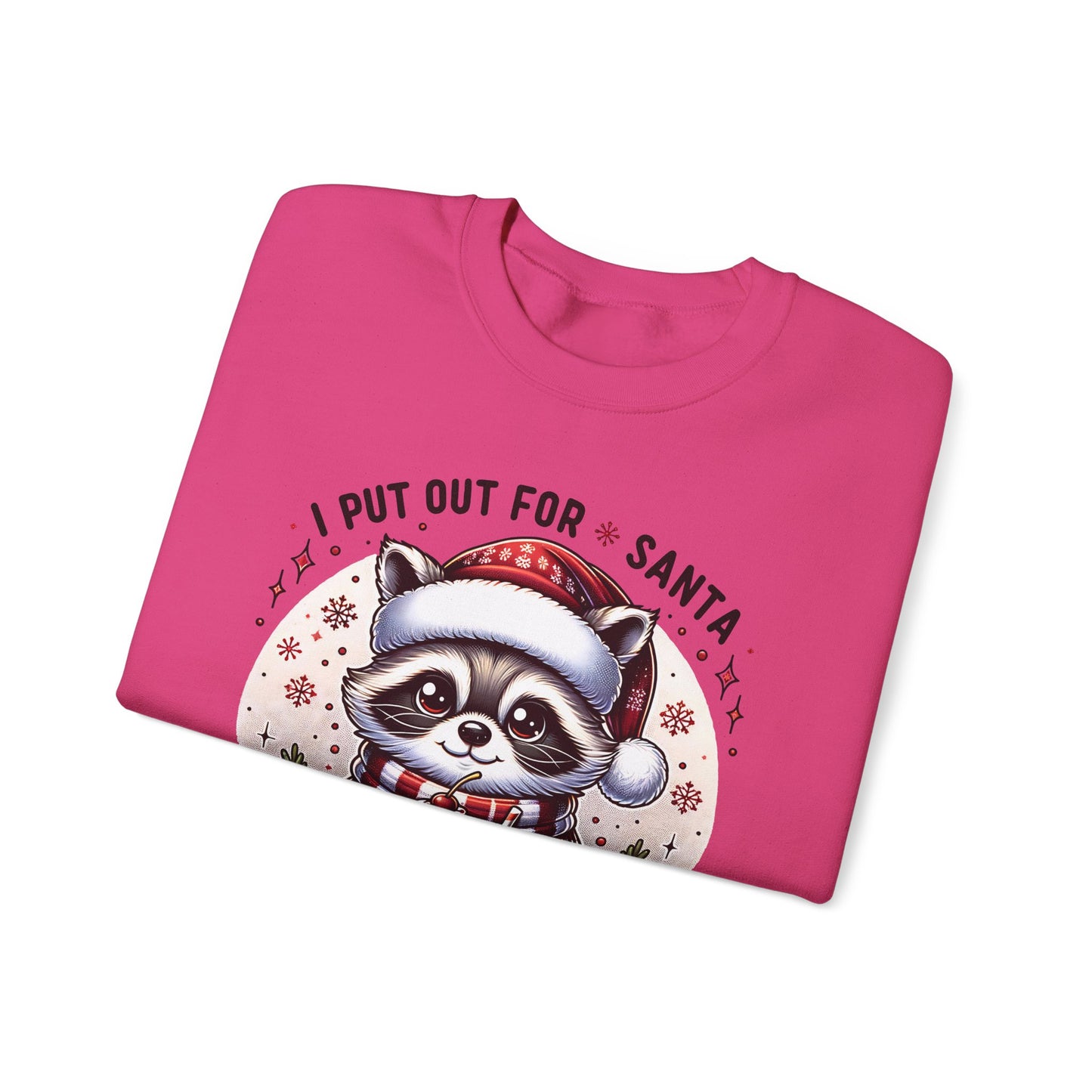 🎄🦝 “Naughty Raccoon Cocoa” Christmas Crewneck – Cute, Cozy & A Little Cheeky