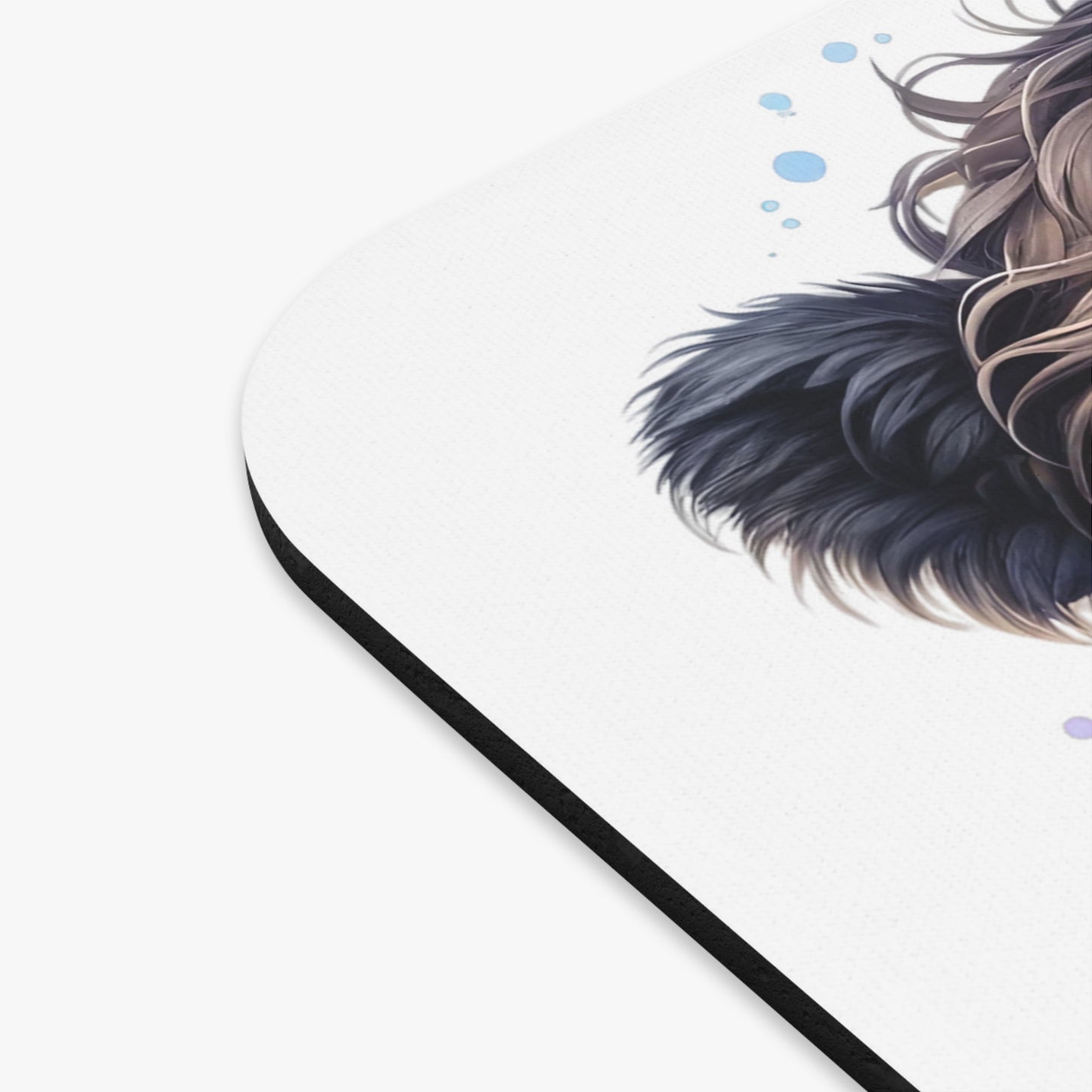 🖱️🌼🐮 Highland Calf w/ Purple Bow Mouse Pad – Playful Country Charm for Your Desk