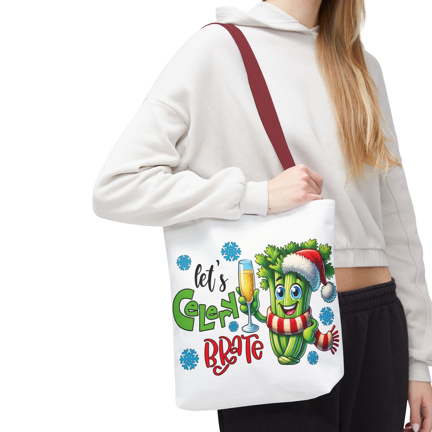🥂 Let’s Celery-brate Christmas Tote Bag – Fun, Festive & Eco-Friendly 🎄