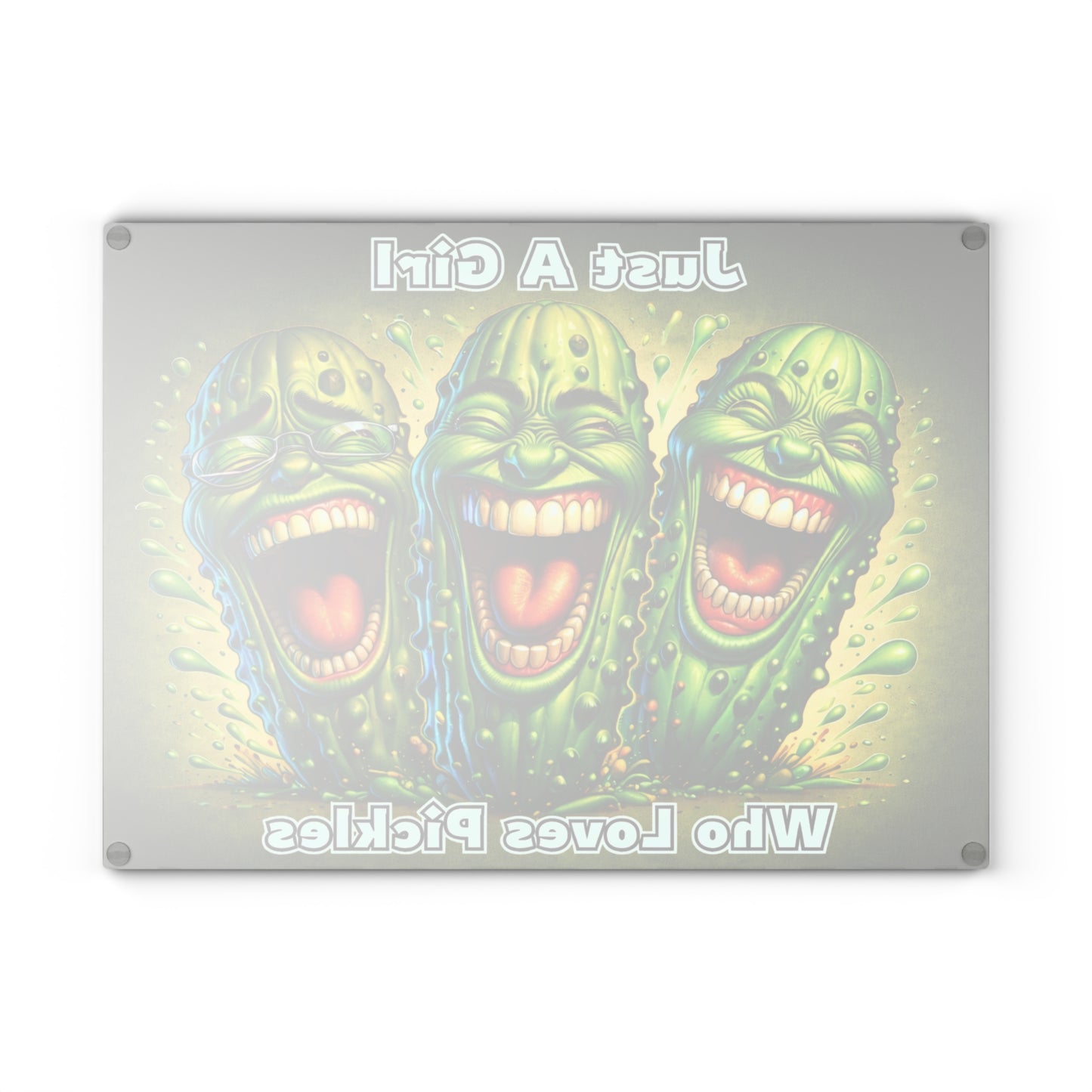 Just a Girl Who Loves Pickles Glass Cutting Board – Funny Pickle Kitchen Decor