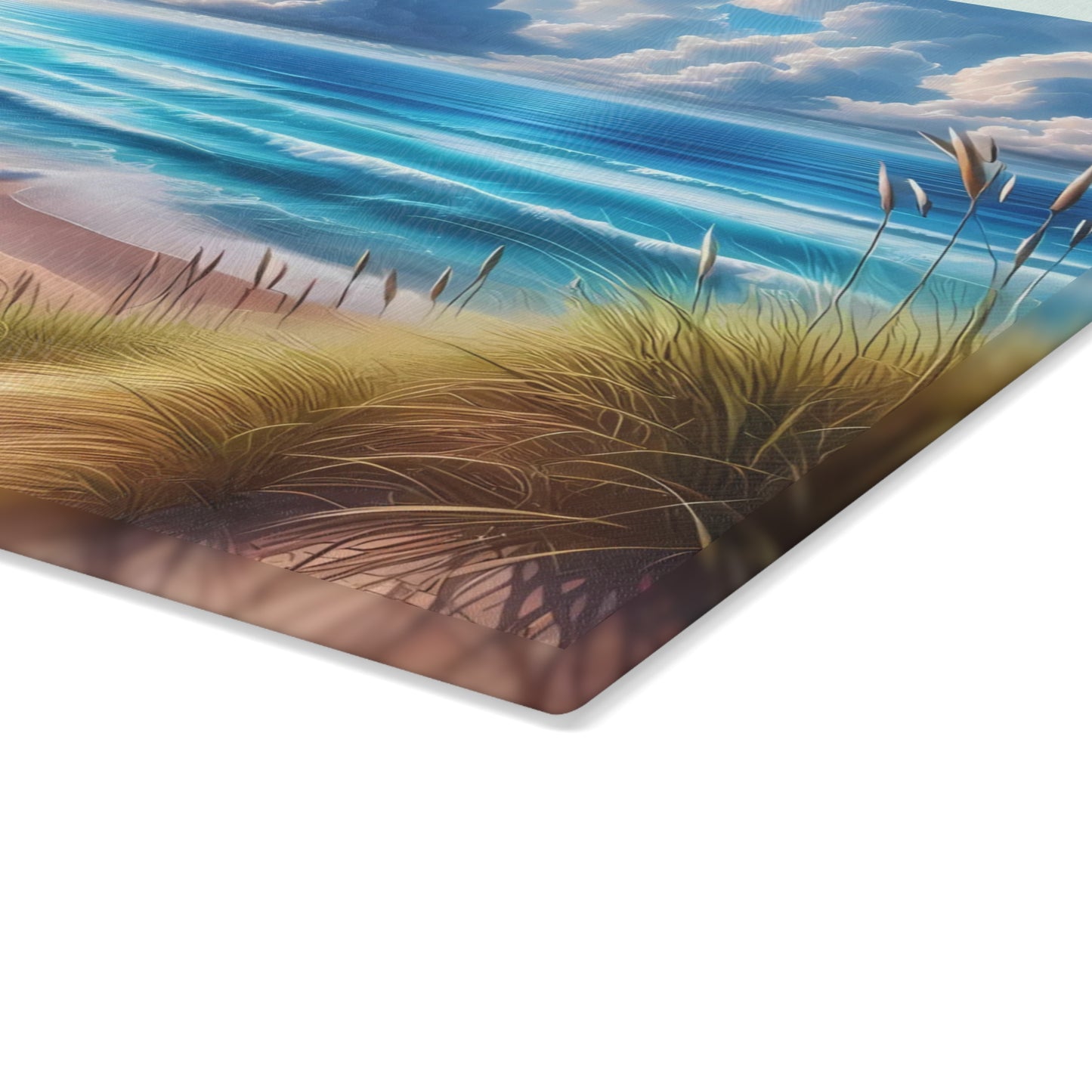 Tabla de cortar de vidrio con escena de playa, regalo para amantes de la playa, regalo de boda, regalo de fiesta de compromiso, regalo de cocina para recién casados, regalo de inauguración de la casa