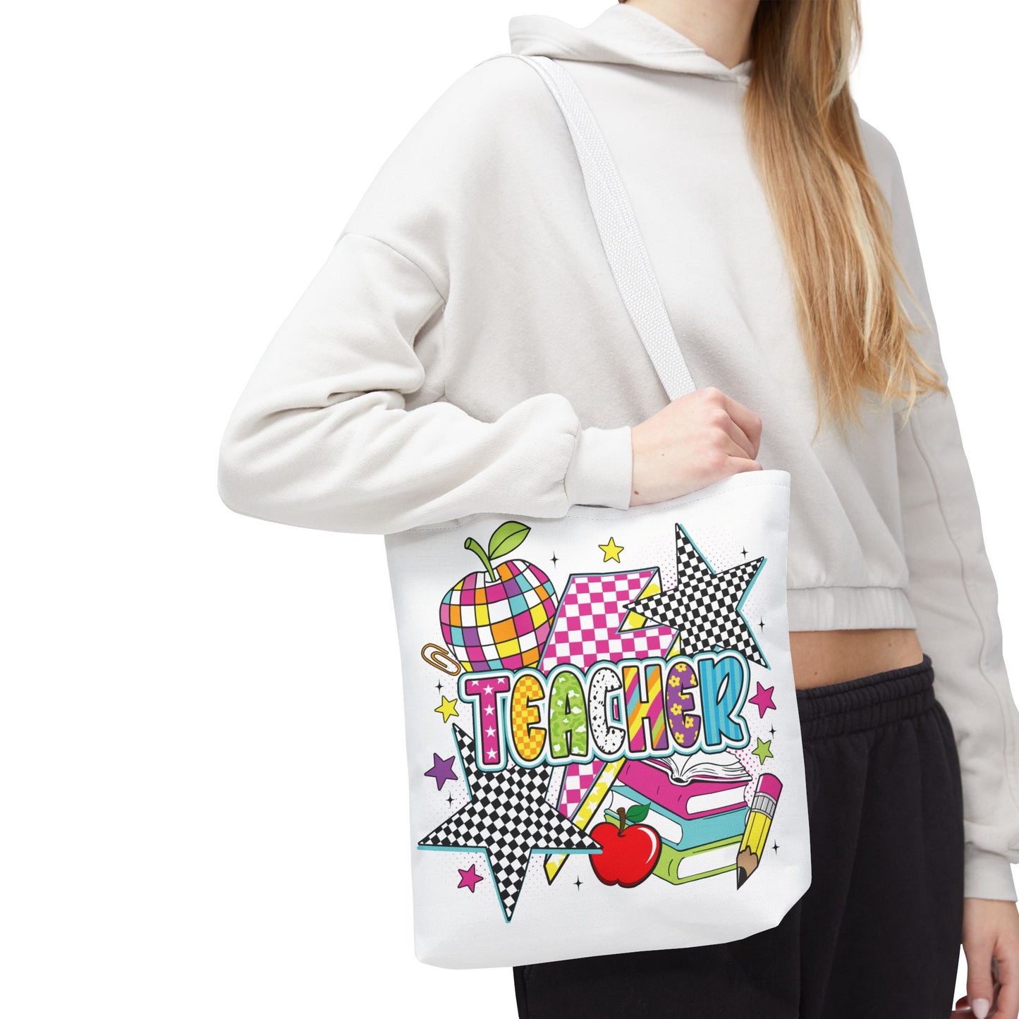 🌟 Bright Teacher Stars Tote – Bold Style for the Best in Class 🍎