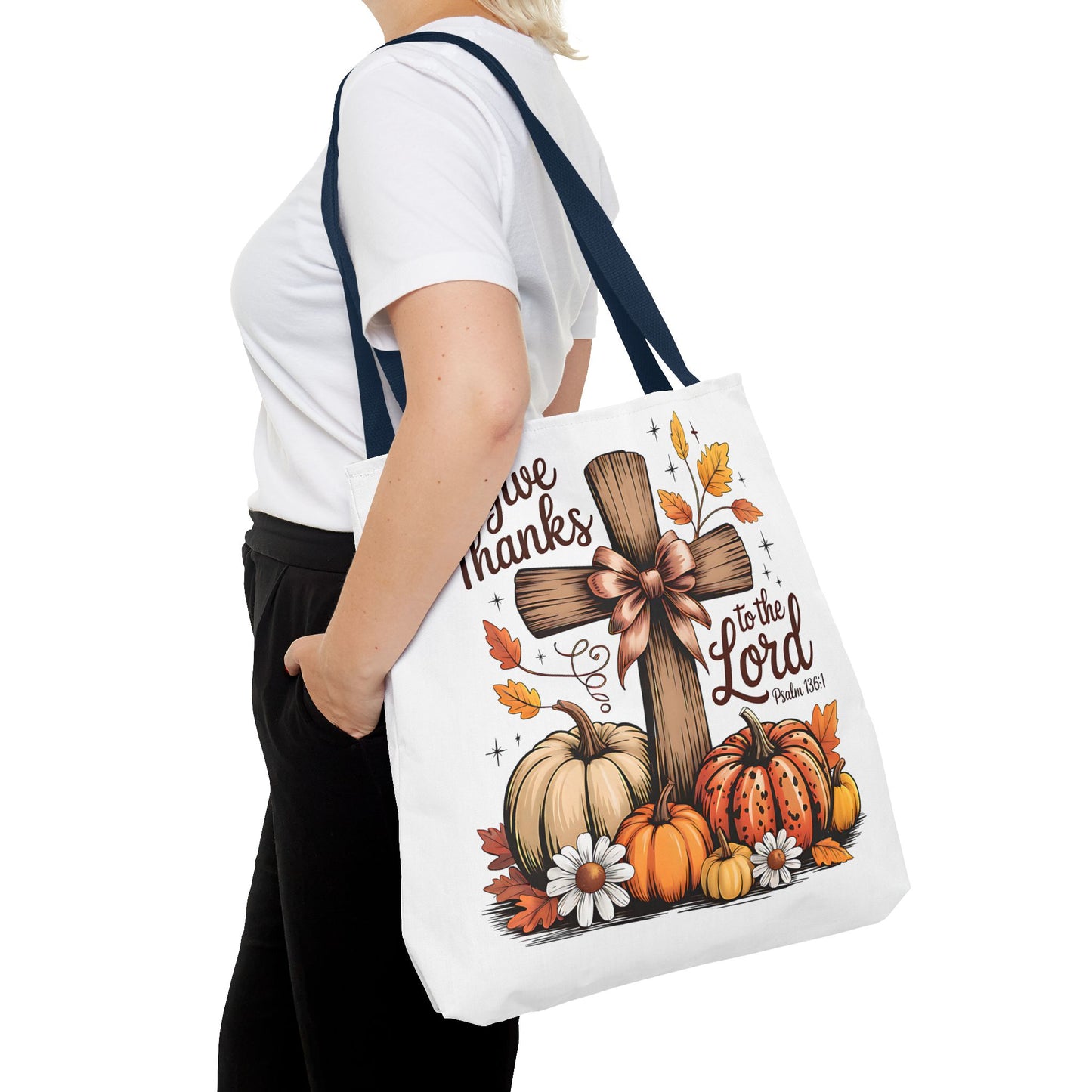 🙏 Give Thanks to the Lord Tote Bag – Faith and Fall Season Style