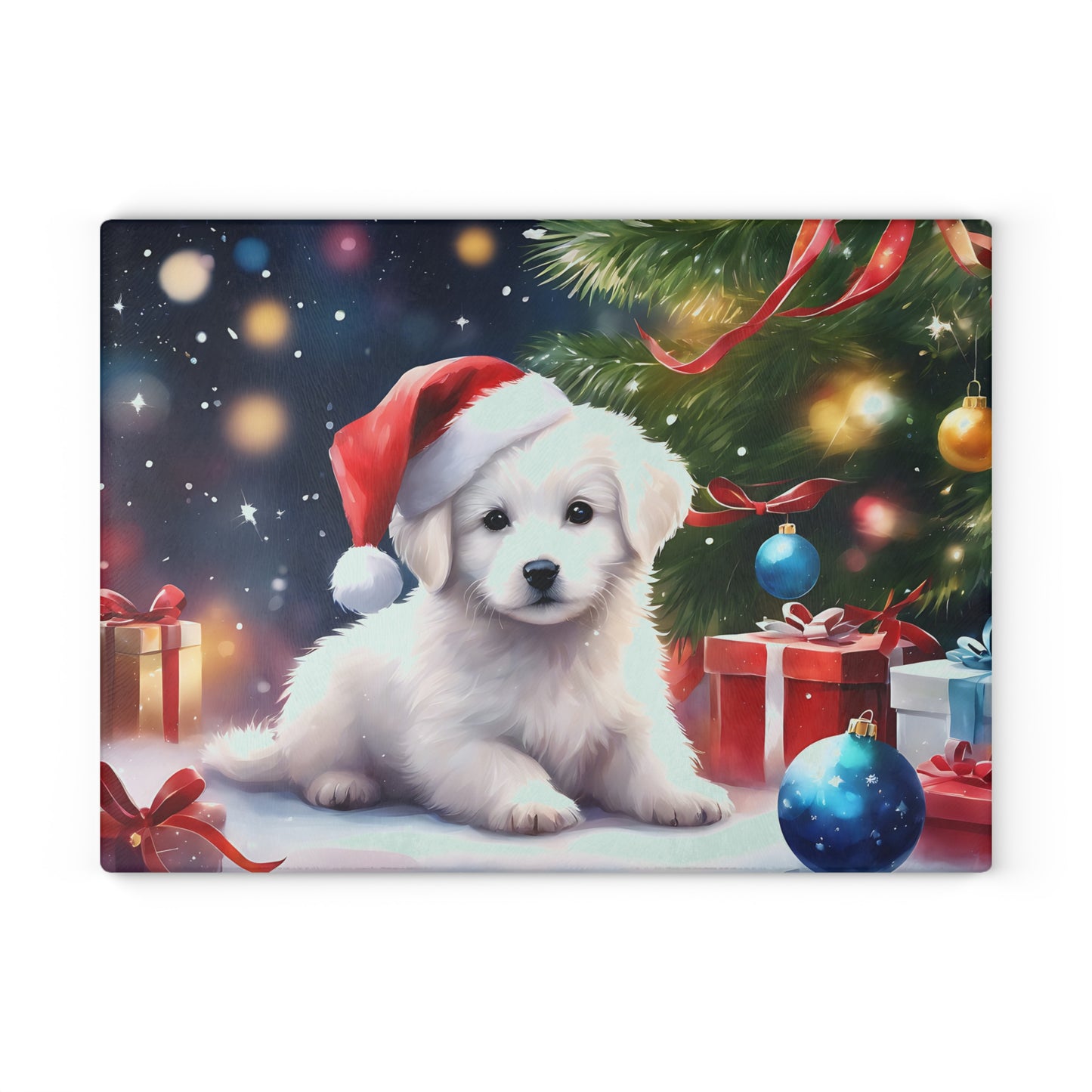 🎄🐾 Christmas Puppy Cutting Board – Holiday Cheer for Your Kitchen 🎁