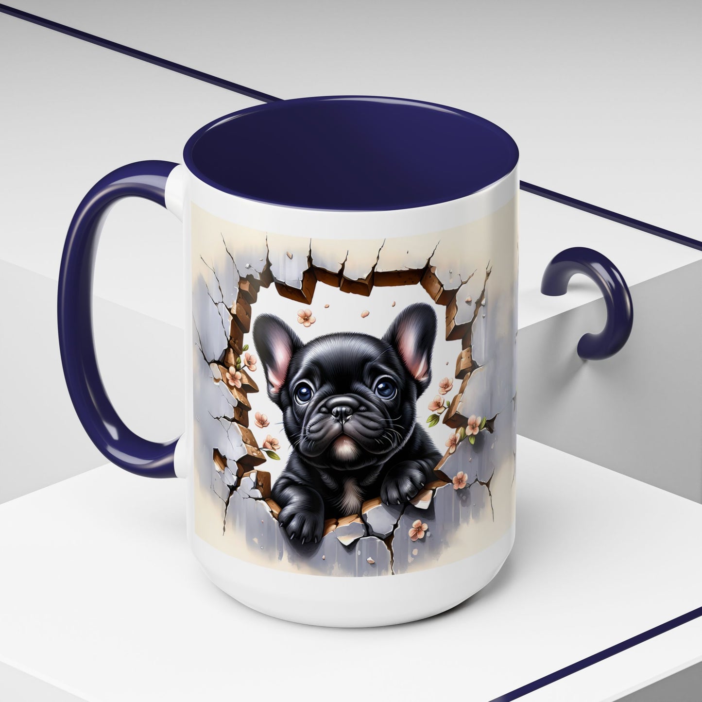 🐾☕ Black French Bulldog Puppy Accent Mug – Cute Breakthrough Pup Design ✨