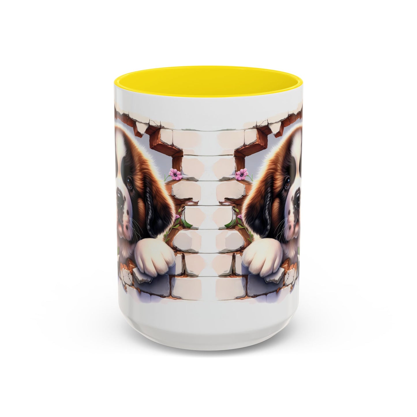 🐾☕ St. Bernard Puppy Peek Accent Mug – Gentle Giant Pup Lover Gift ✨❤️