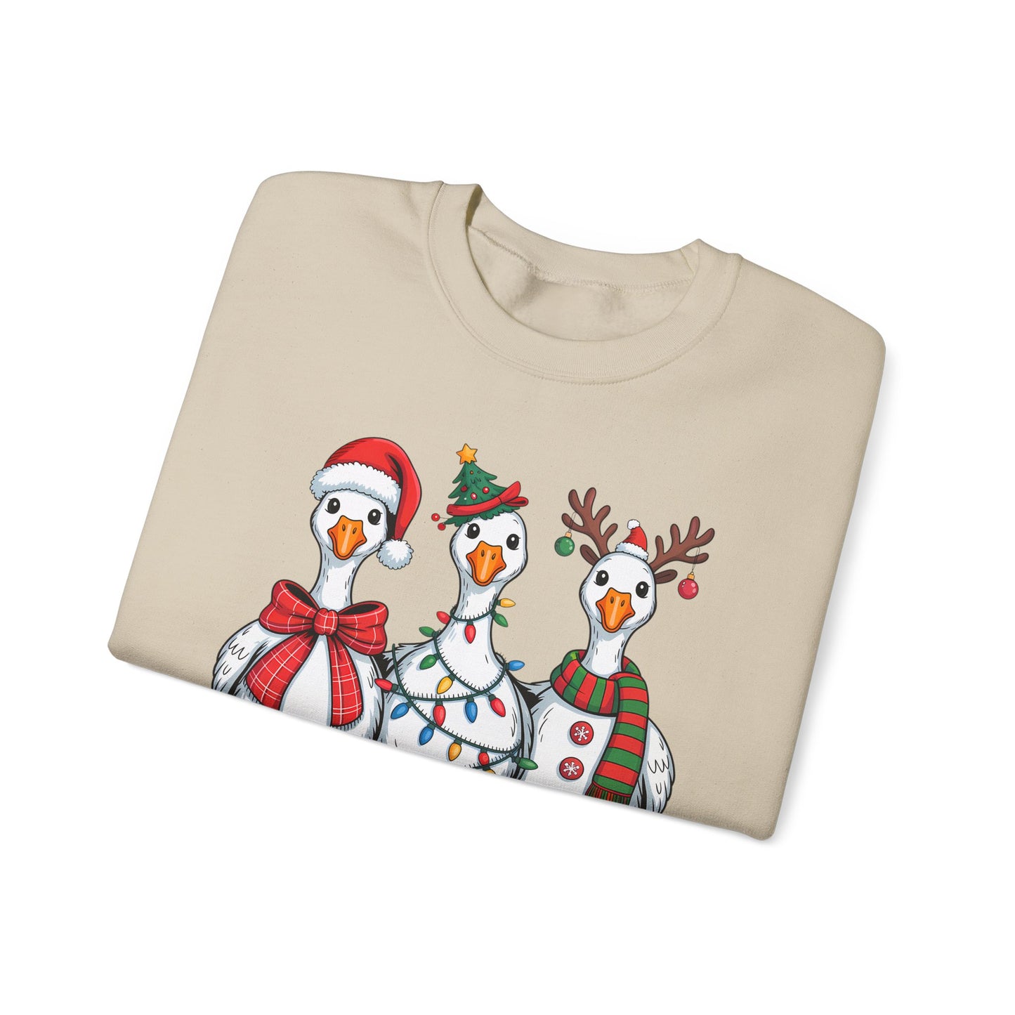 🪿🎄 Festive Goose Trio Sweatshirt – Whimsical Holiday Cheer in Cozy Style