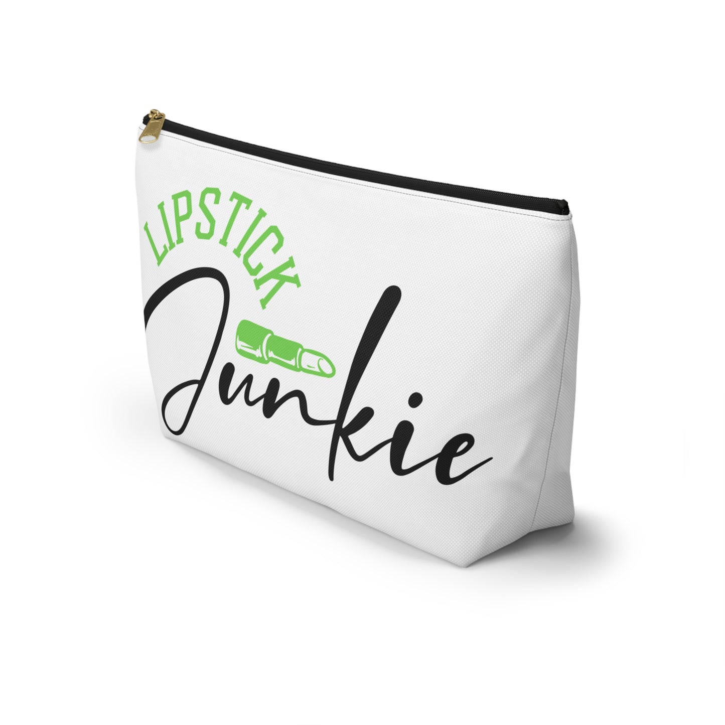 Accessory Pouch – "Lipstick Junkie" Green Makeup Bag