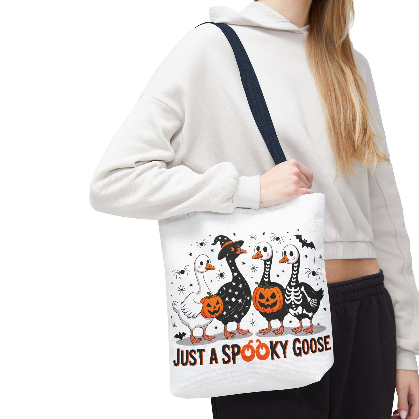 🦢 Just a Spooky Goose Tote Bag – Honkin’ Into Halloween 🎃👻