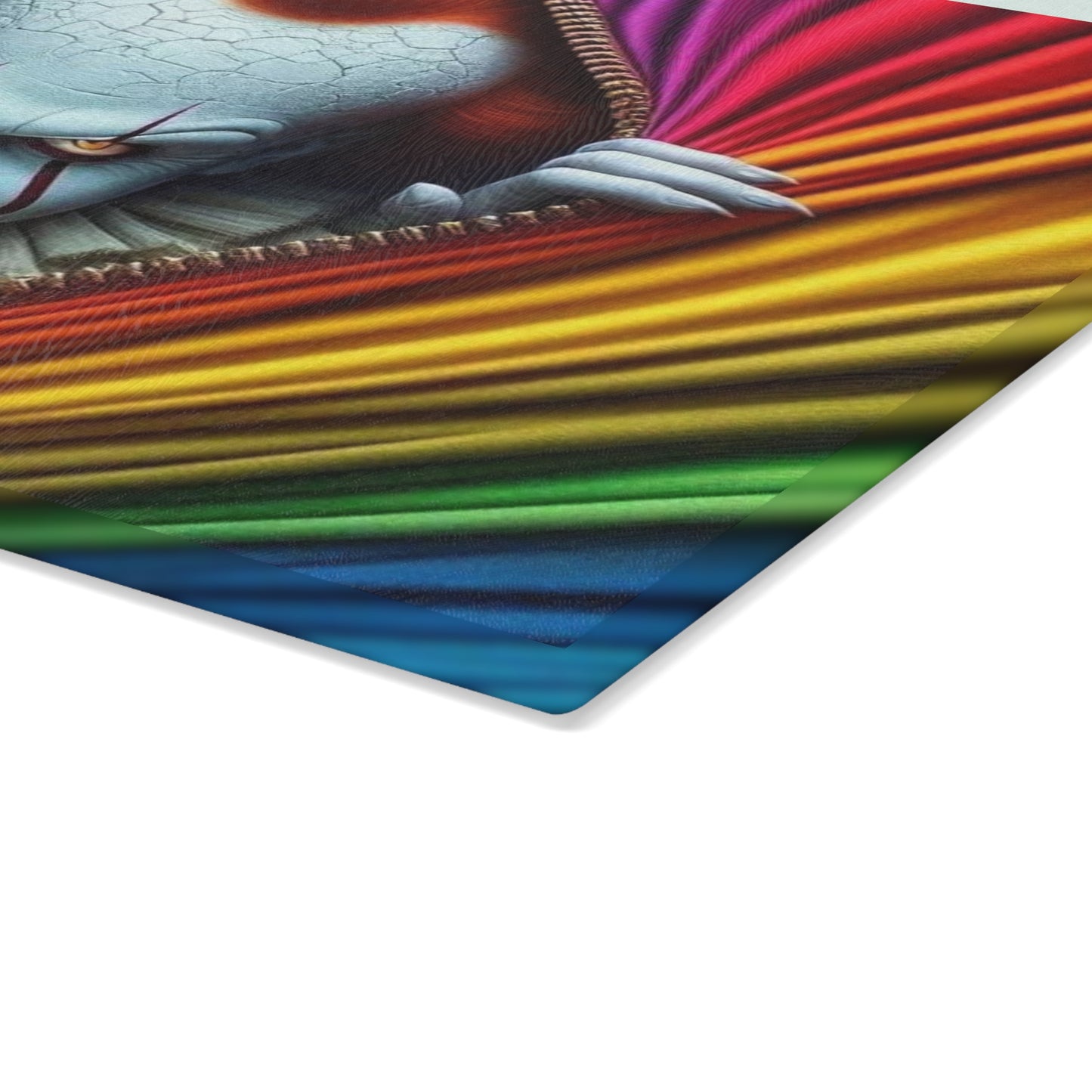 🎪 Rainbow Zipper Clown Cutting Board – A Bold Pop of Chaos for Your Kitchen