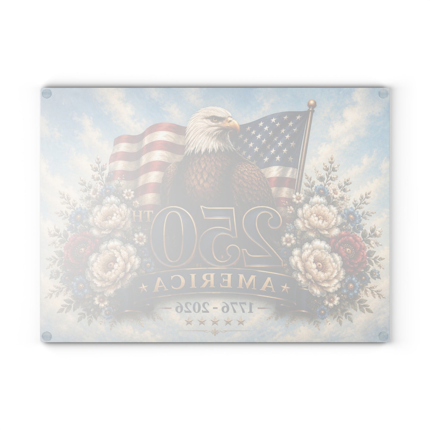 250th America Eagle Tempered Glass Cutting Board