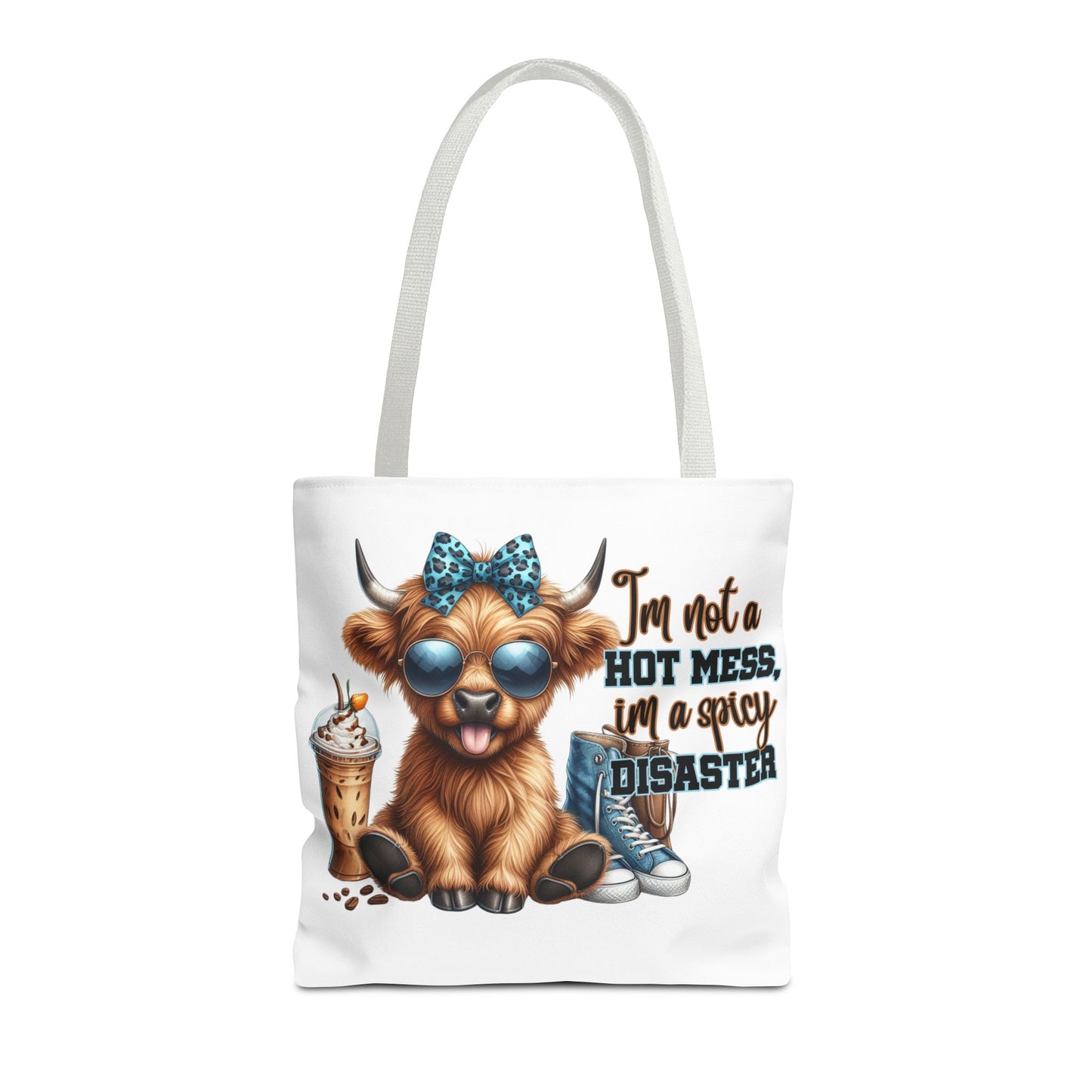 Bolsa de tela Highland Cow: «No soy un desastre picante, soy un desastre picante».
