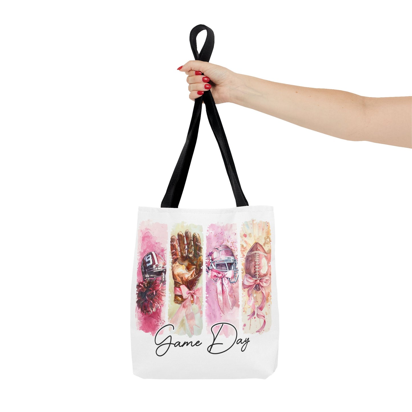 🏈 Game Day Pink Ribbon Tote Bag – Football & Pink Power 💖👜