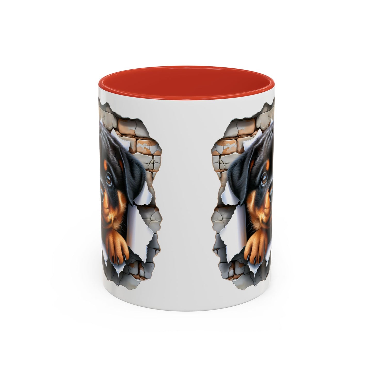 🐾☕ Rottweiler Puppy Accent Mug – Sweet Breakthrough Pup Design ✨