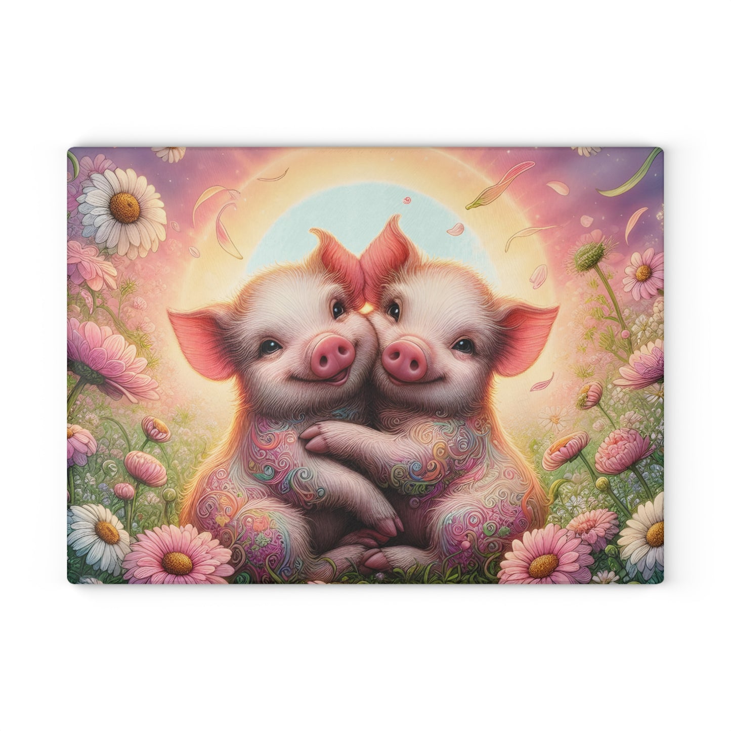 🐷🌸 Piglet Pals Cutting Board – Whimsical Farmhouse Charm for Your Kitchen 🌞